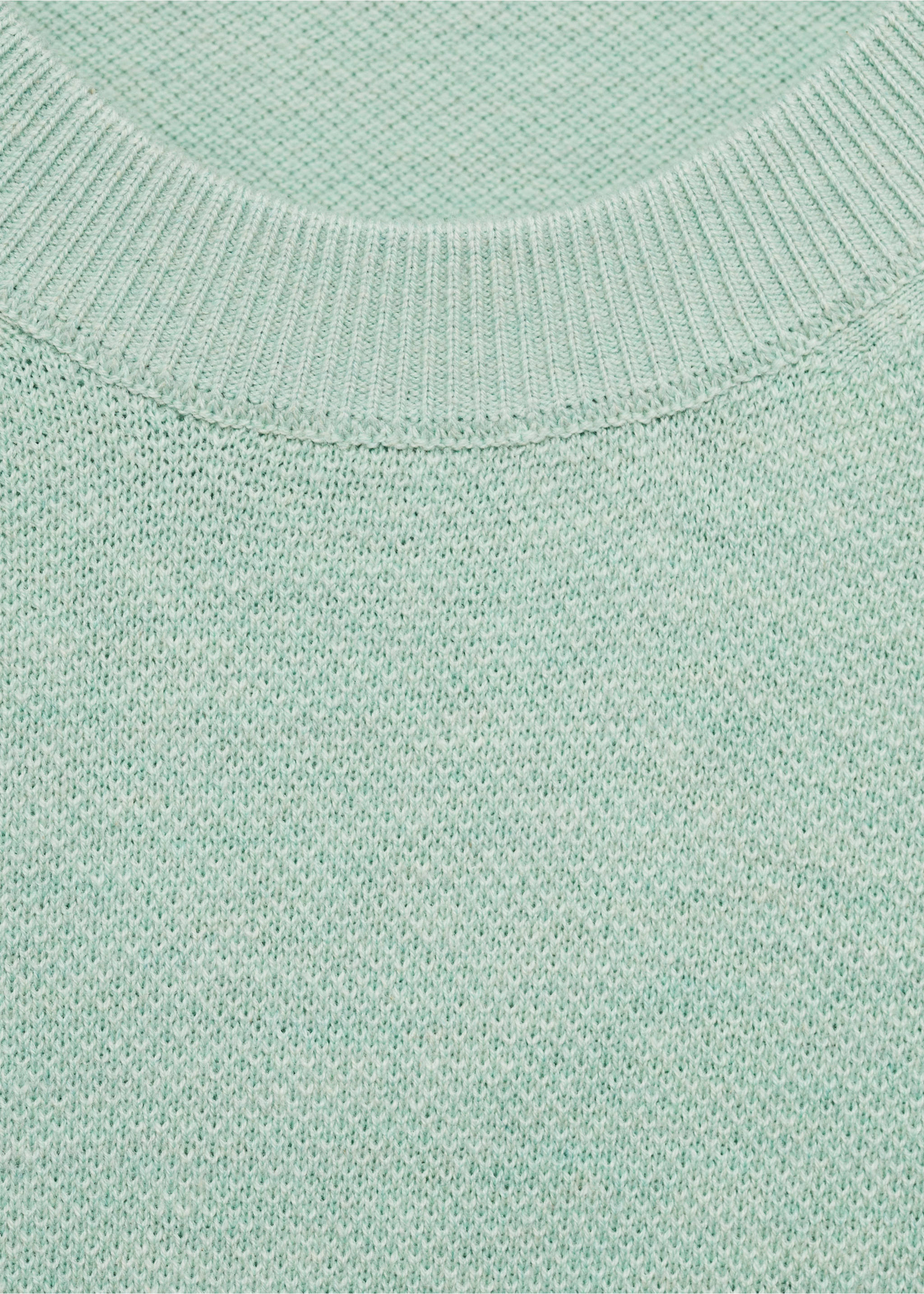Cotton fine-knit t-shirt - Details of the article 8, Turquoise. Ref: 17041247-00.