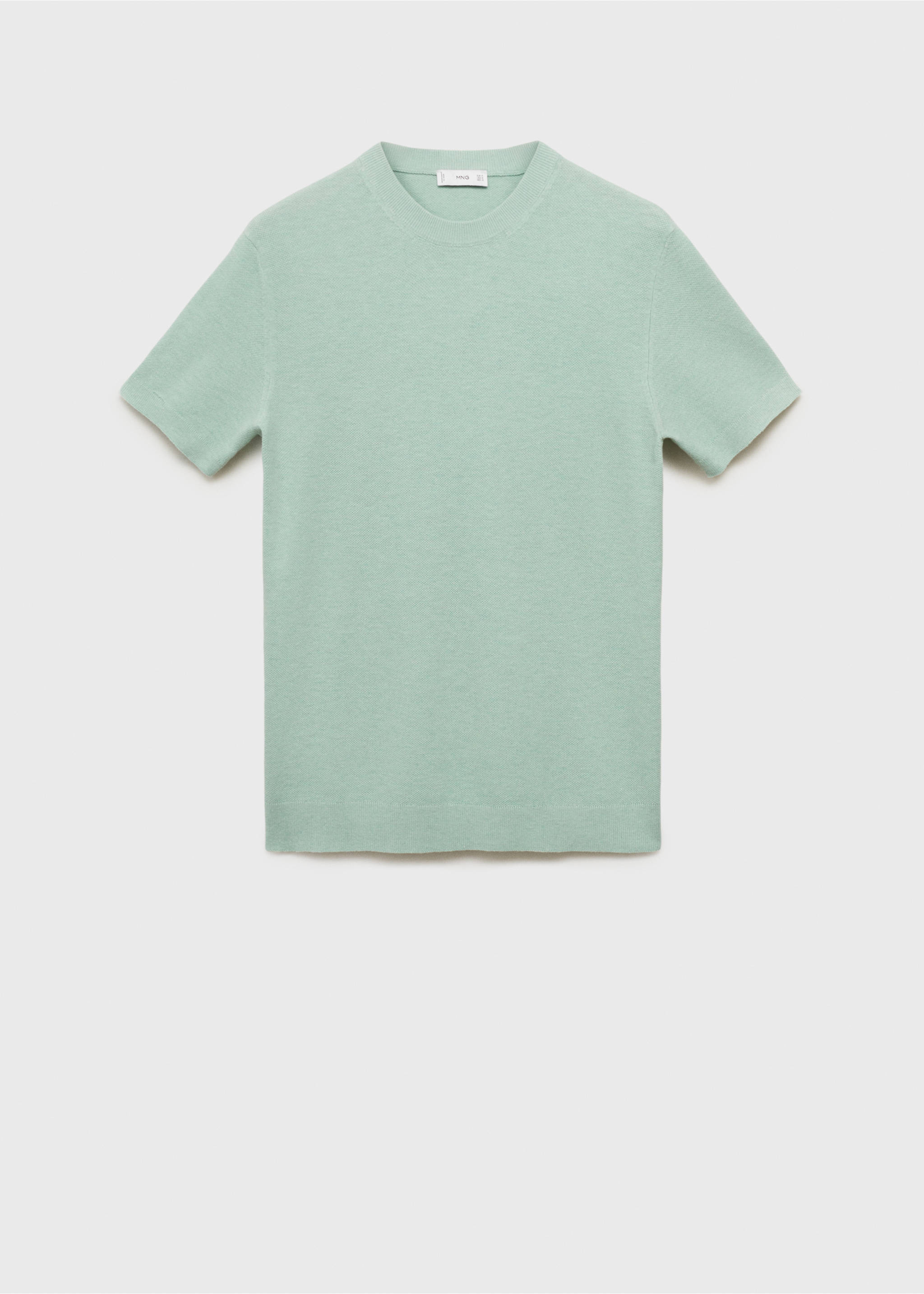 Cotton fine-knit t-shirt - Article without model, Turquoise. Ref: 17041247-00.
