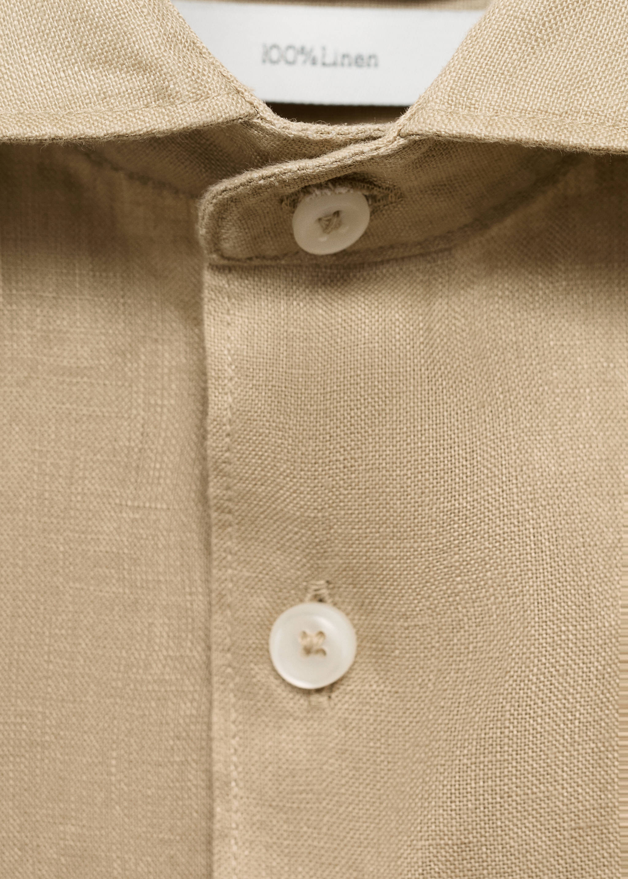 100% linen slim-fit shirt - Details of the article 8