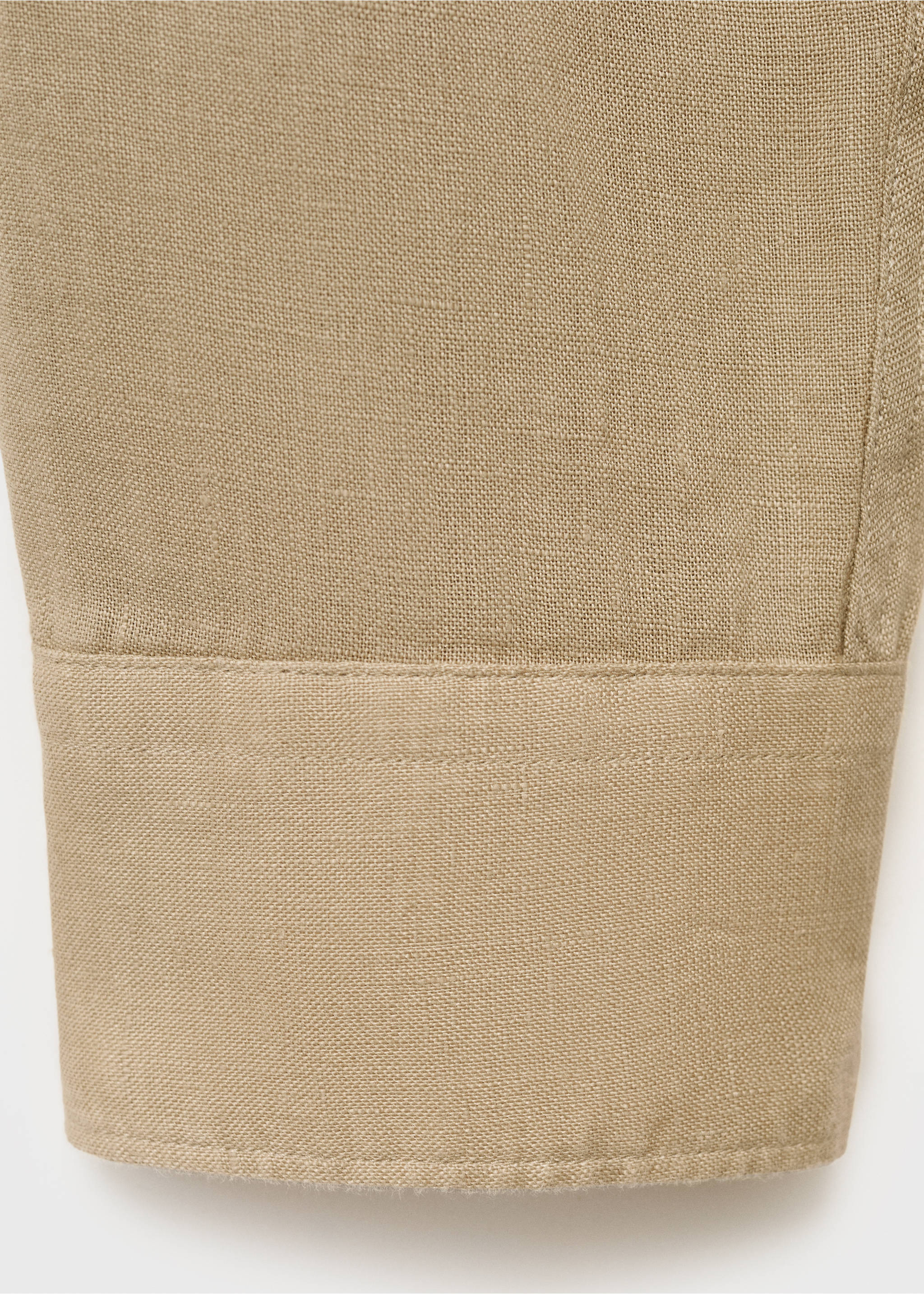 100% linen slim-fit shirt - Details of the article 0, Beige. Ref: 17041248-00.