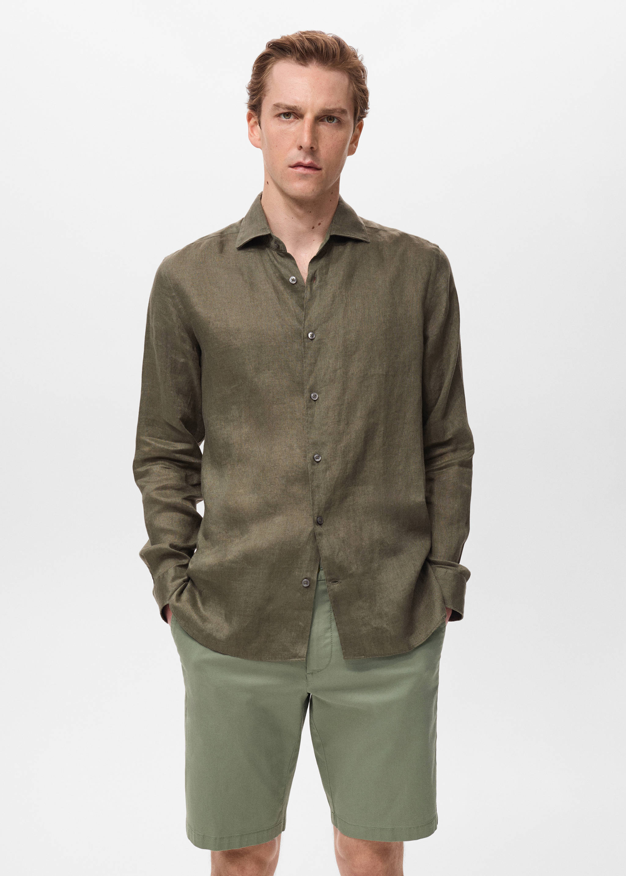 100% linen slim-fit shirt - Medium plane