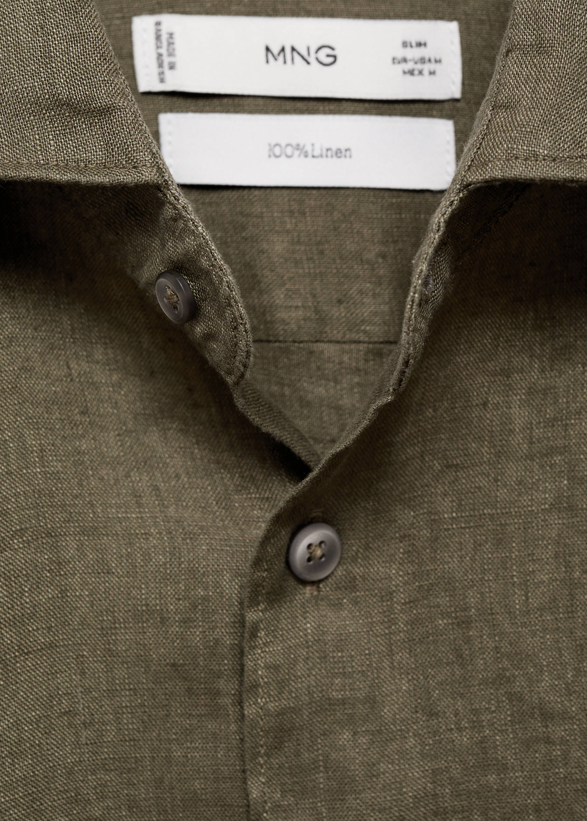 100% linen slim-fit shirt - Details of the article 8