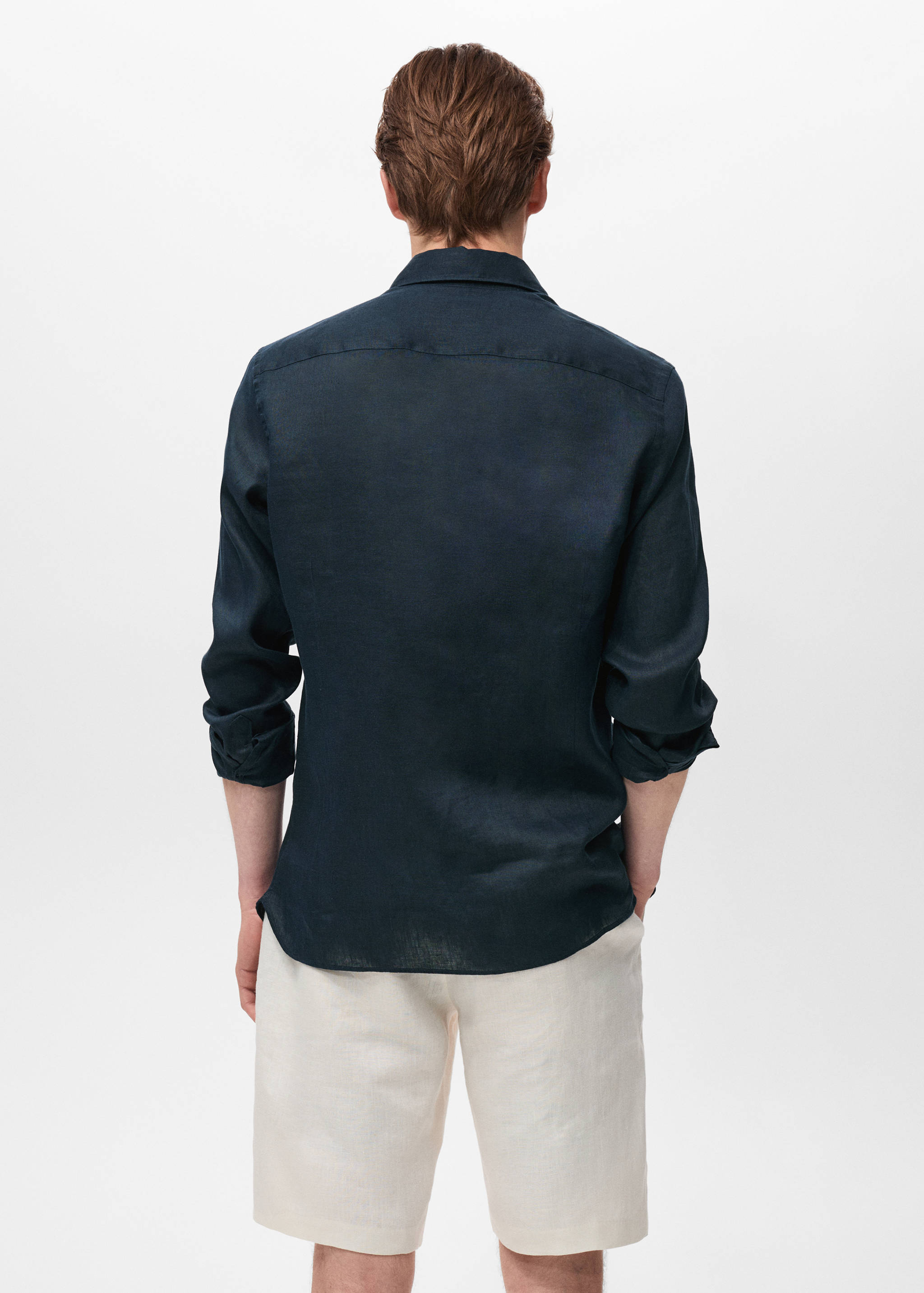 100% linen slim-fit shirt - Reverse of the article