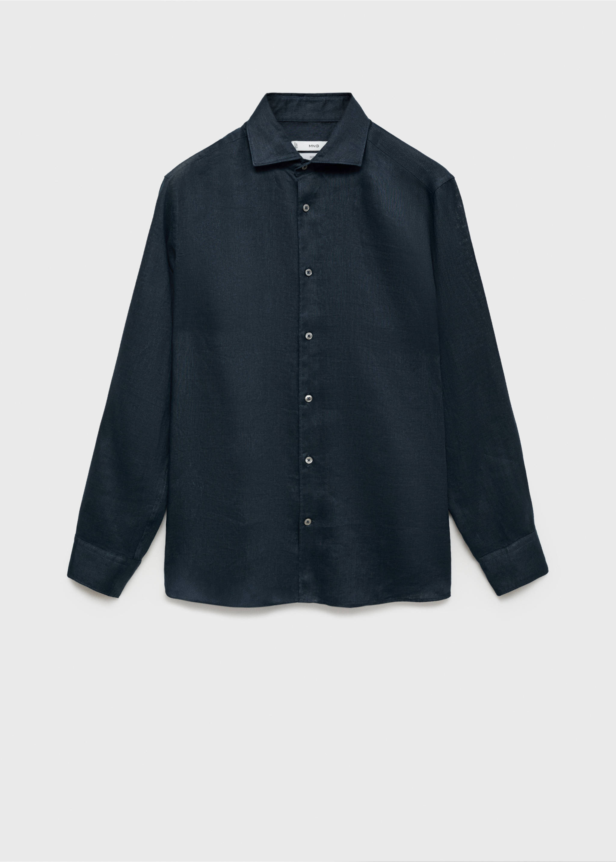 Chemise 100 % lin slim-fit - Article sans modèle, Bleu marine foncé. Ref: 17041248-00.