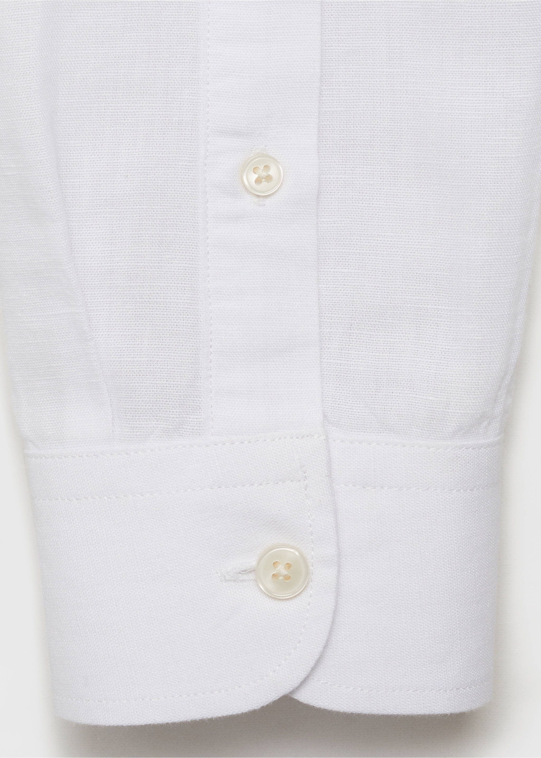 Mao collar linen shirt - Details of the article 0, White. Ref: 17041249-00.