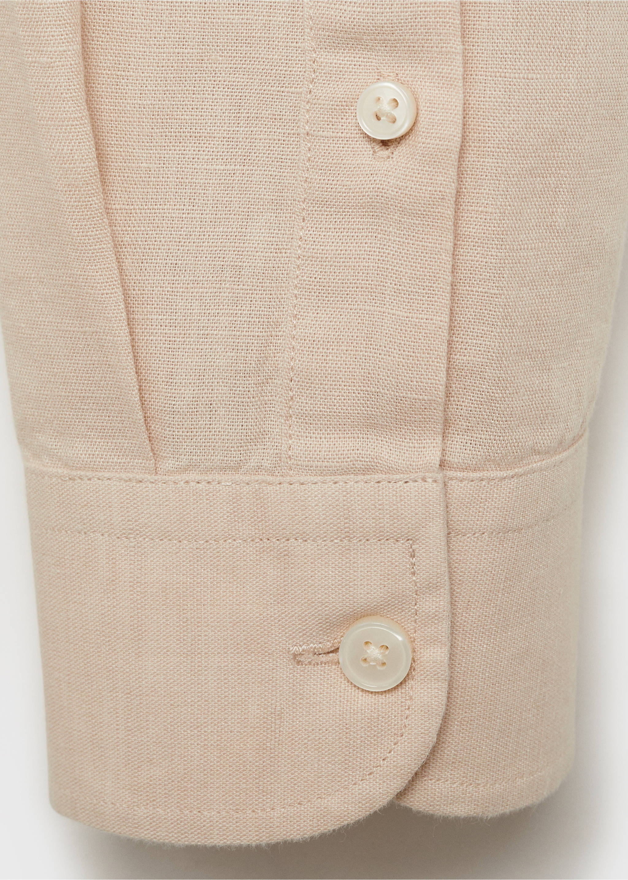 Mao collar linen shirt - Details of the article 0, Sand. Ref: 17041249-00.