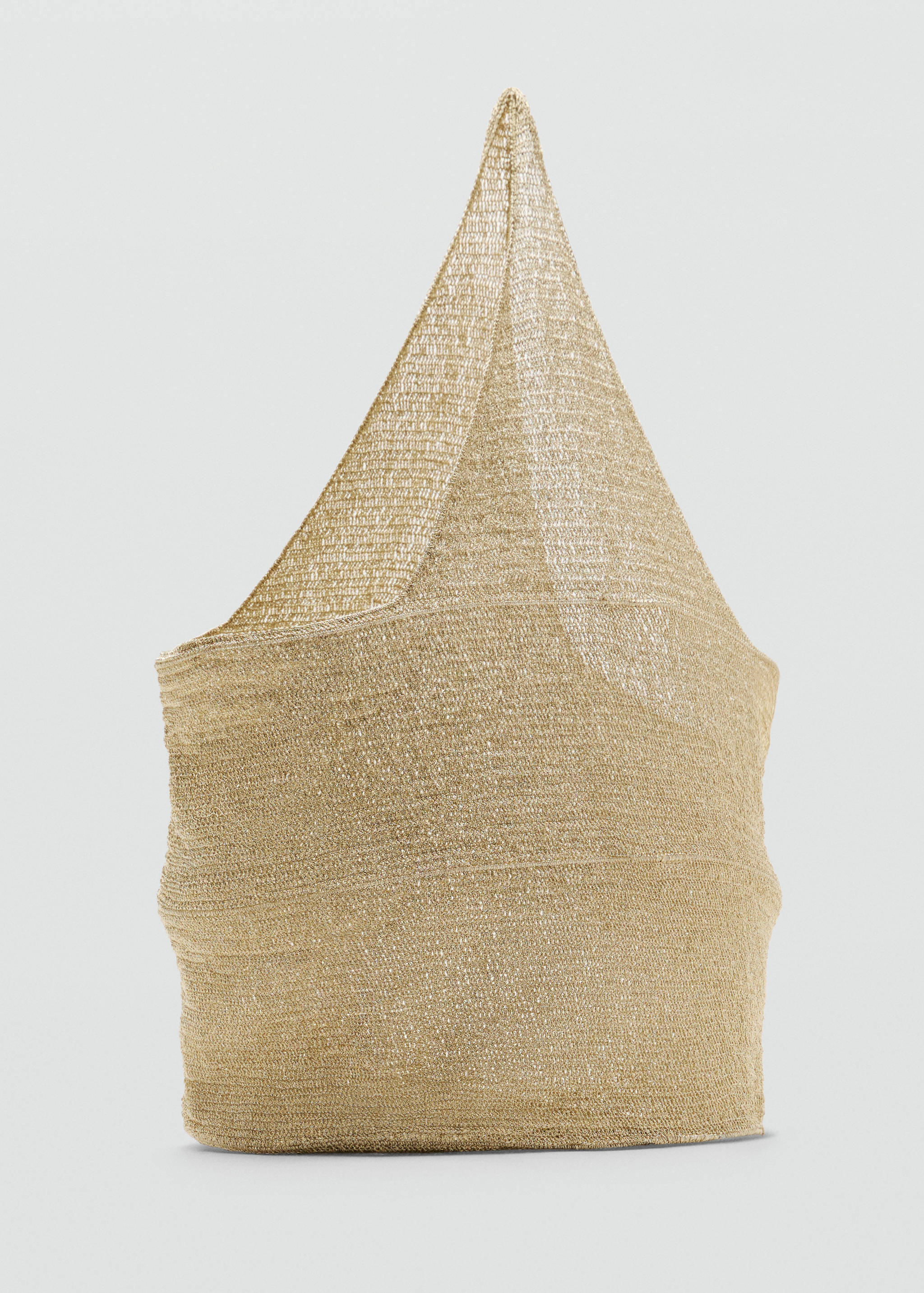 Lurex-Maxi-Shopper Bag mit rundem Boden - Mittlere Ansicht