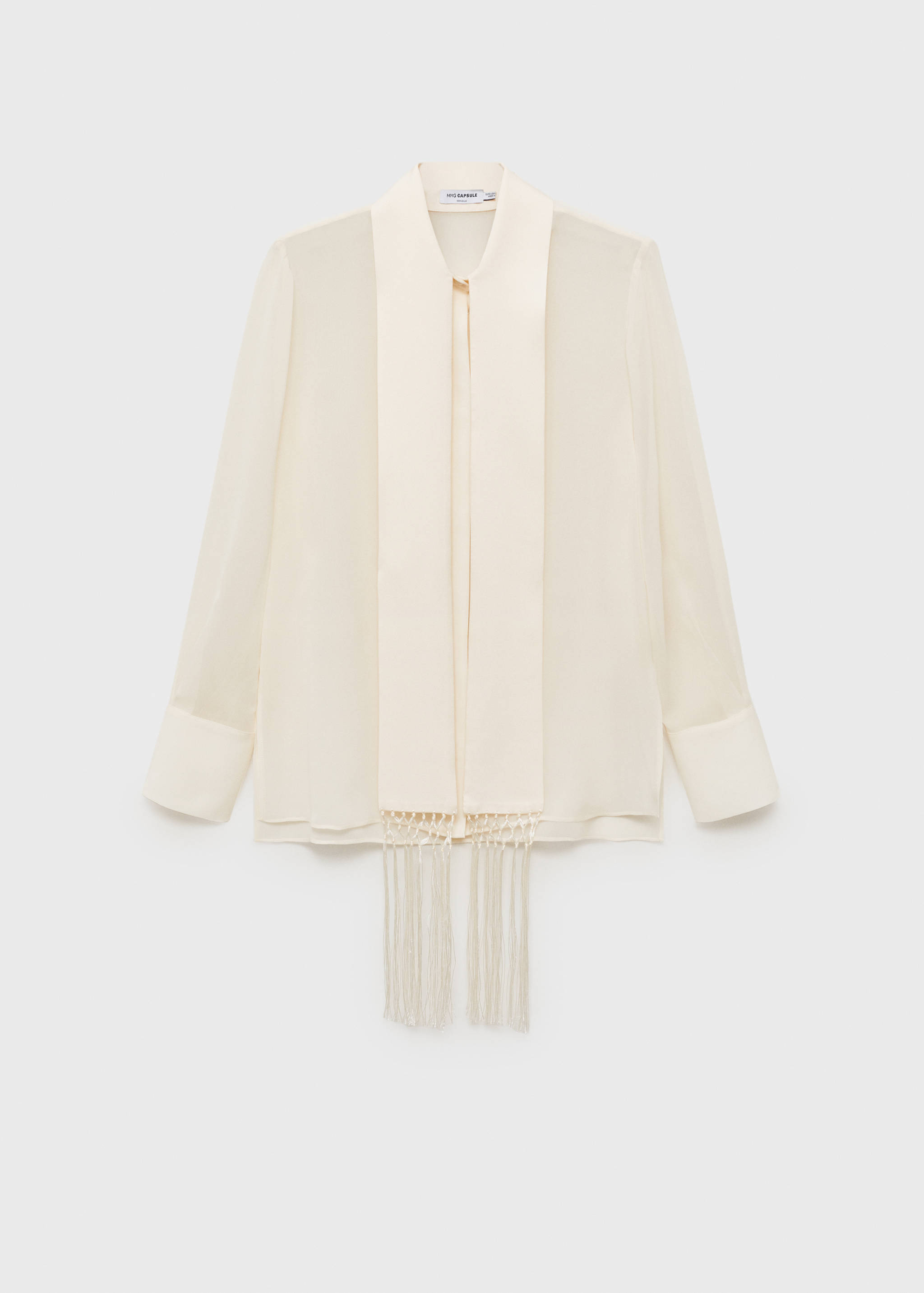 Silk shirt with fringed pocket square - Article without model