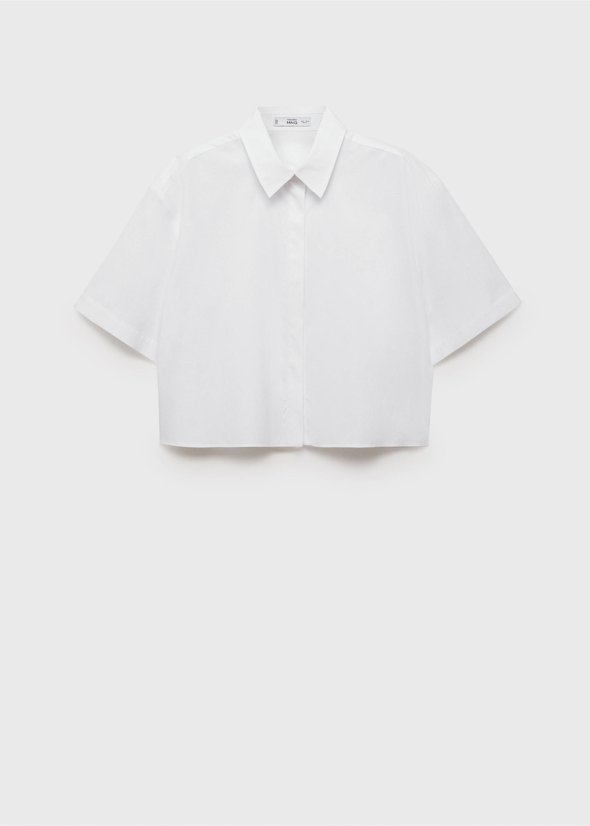 Cropped cotton shirt - Article without model, White. Ref: 17041273-00.