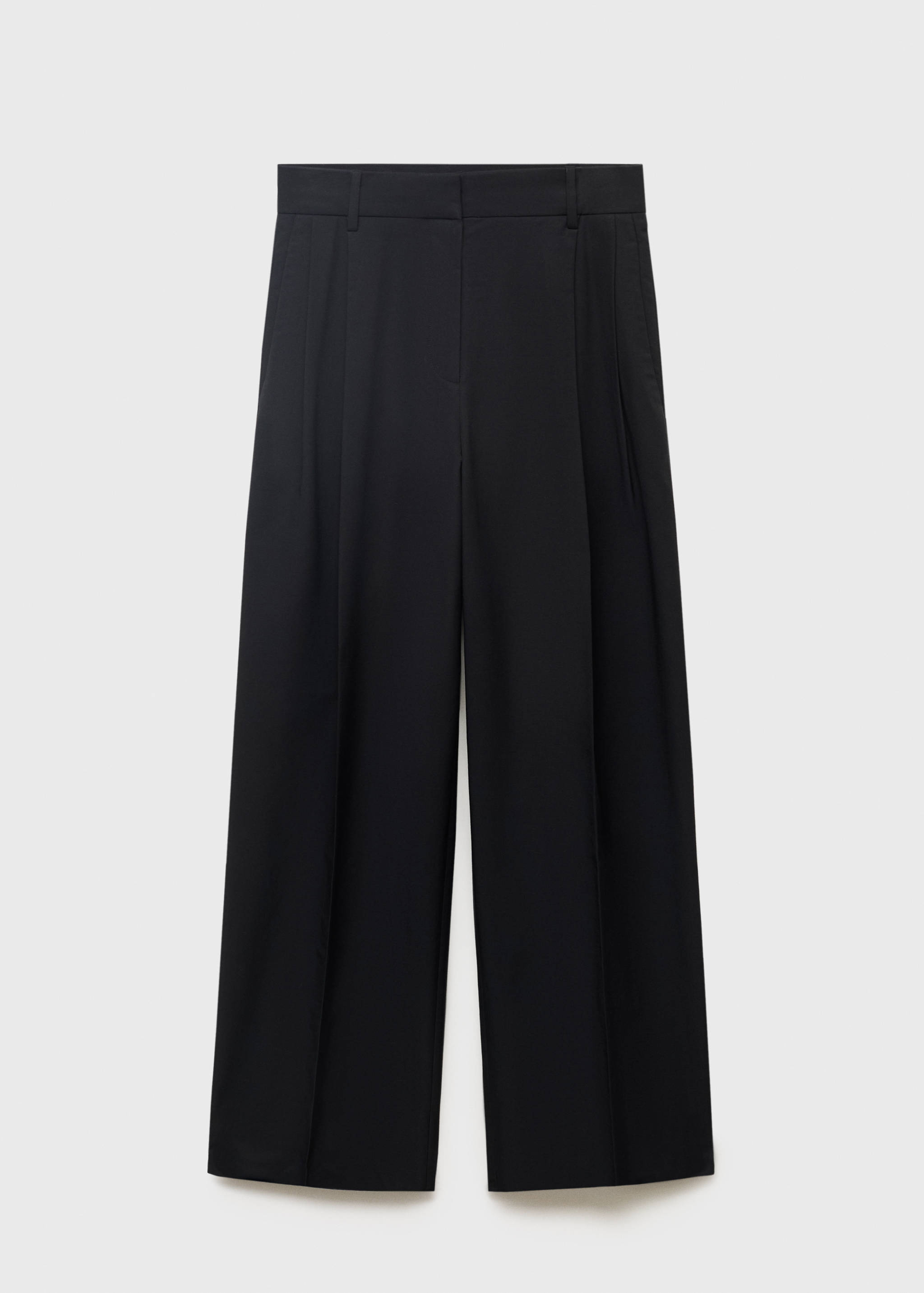 Straight-leg cotton pleated trousers - Article without model