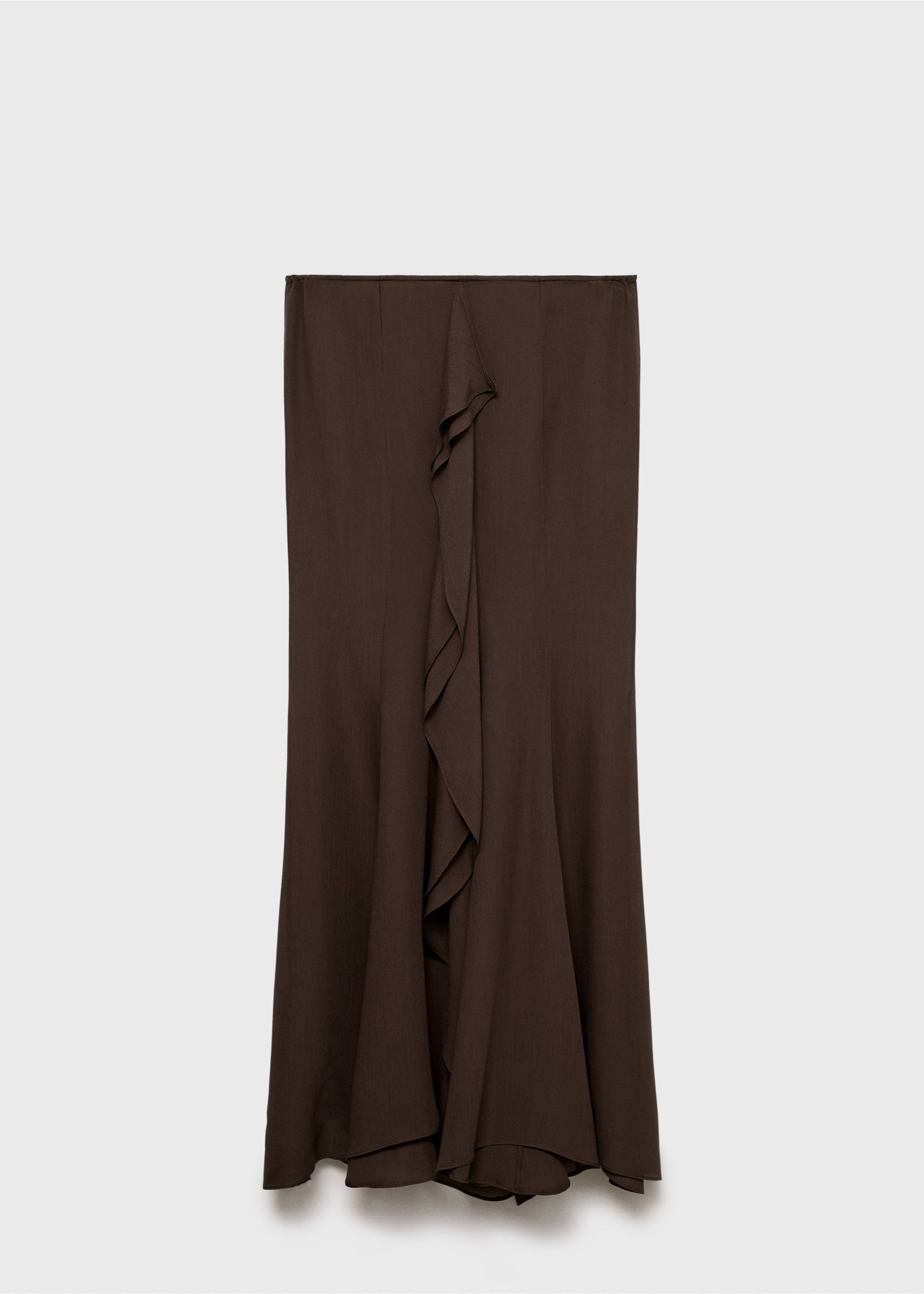 Maxi-skirt with ruffle detail - Article without model, Brown. Ref: 17041277-00.