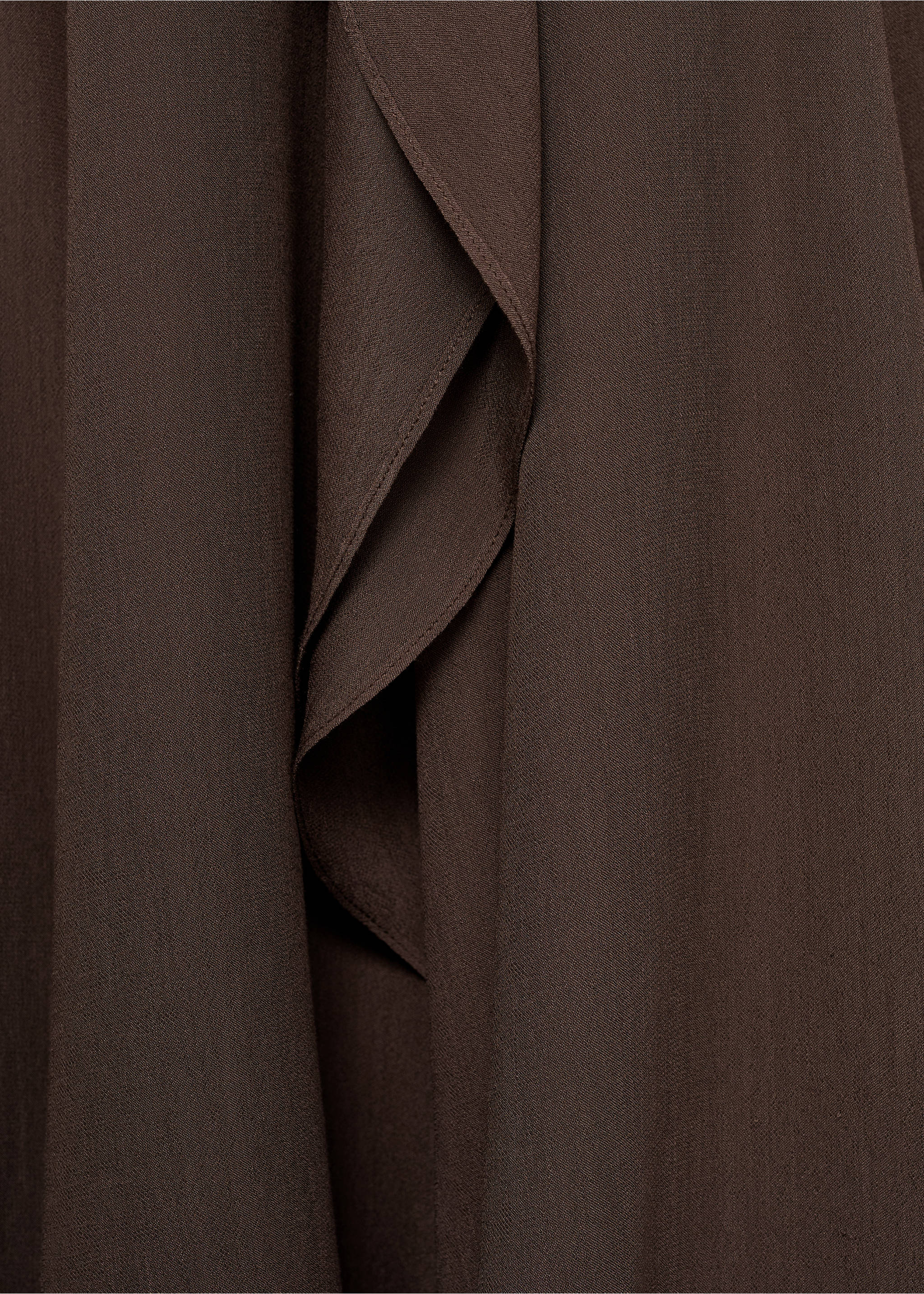 Maxi-skirt with ruffle detail - Details of the article 8, Brown. Ref: 17041277-00.