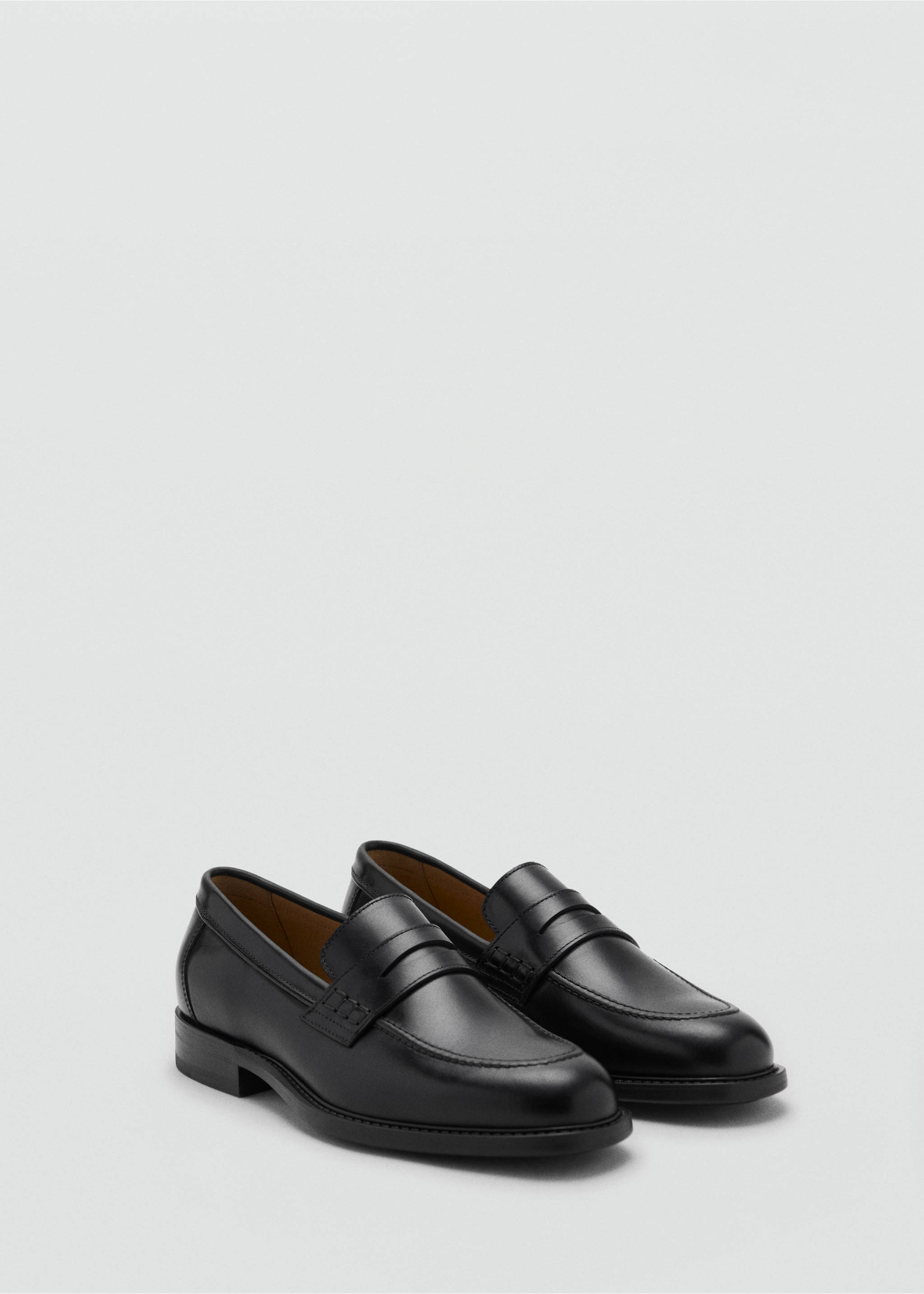 Leather penny loafers - Medium plane, Black. Ref: 17041282-00.