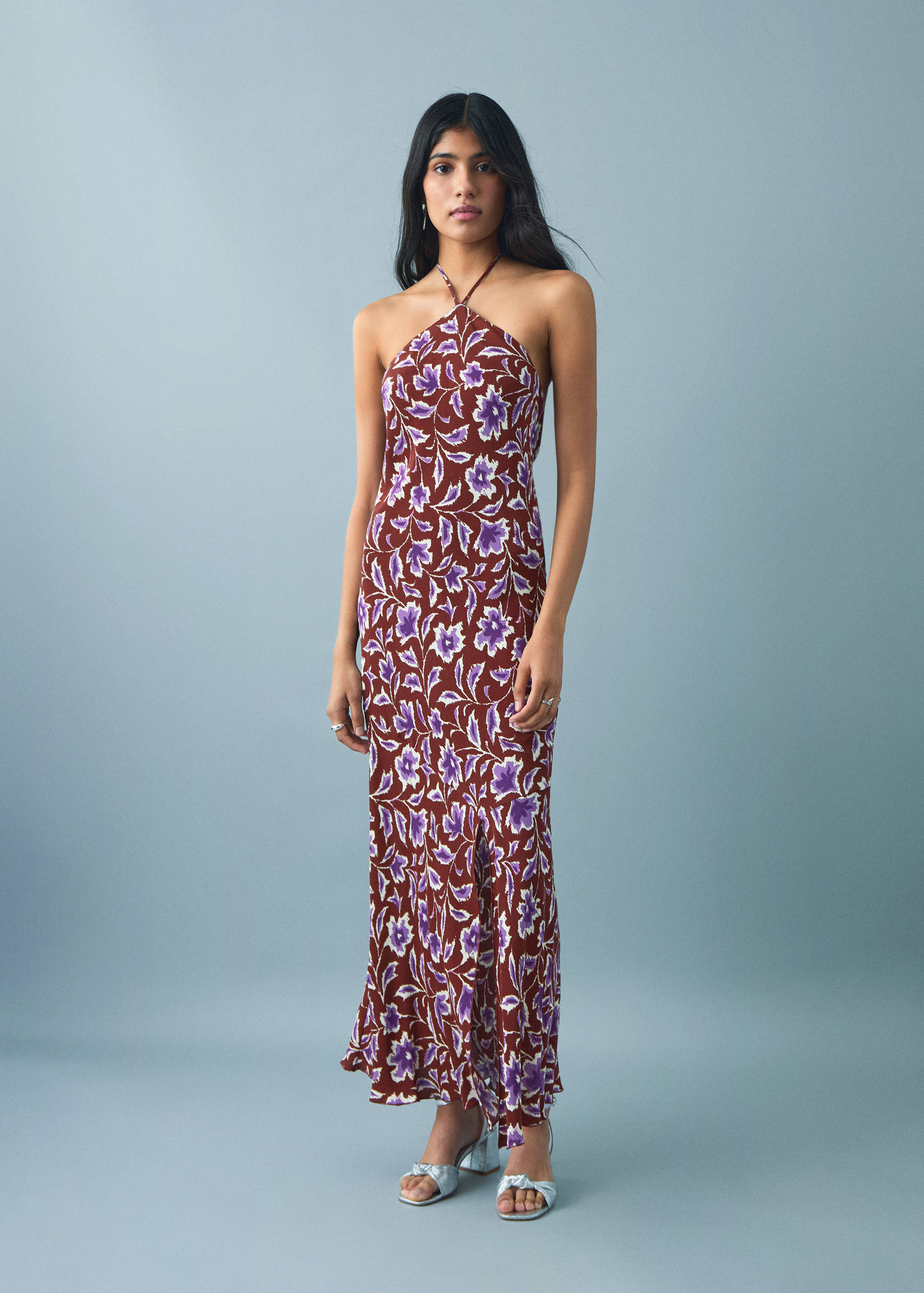 Floral-print halter dress - Details of the article 1