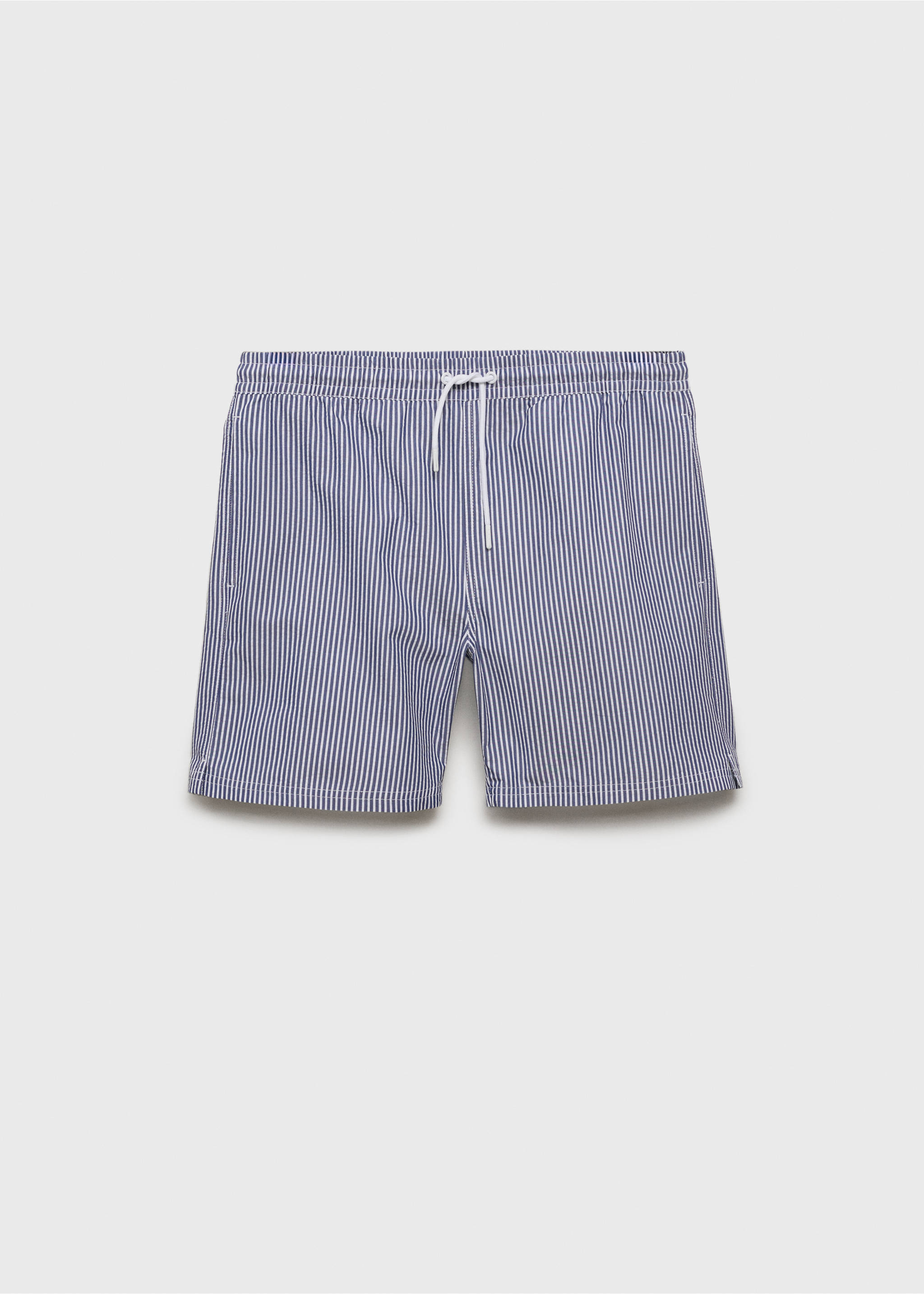 Seersucker swimming trunks - Article without model, Dark Navy. Ref: 17041290-00.