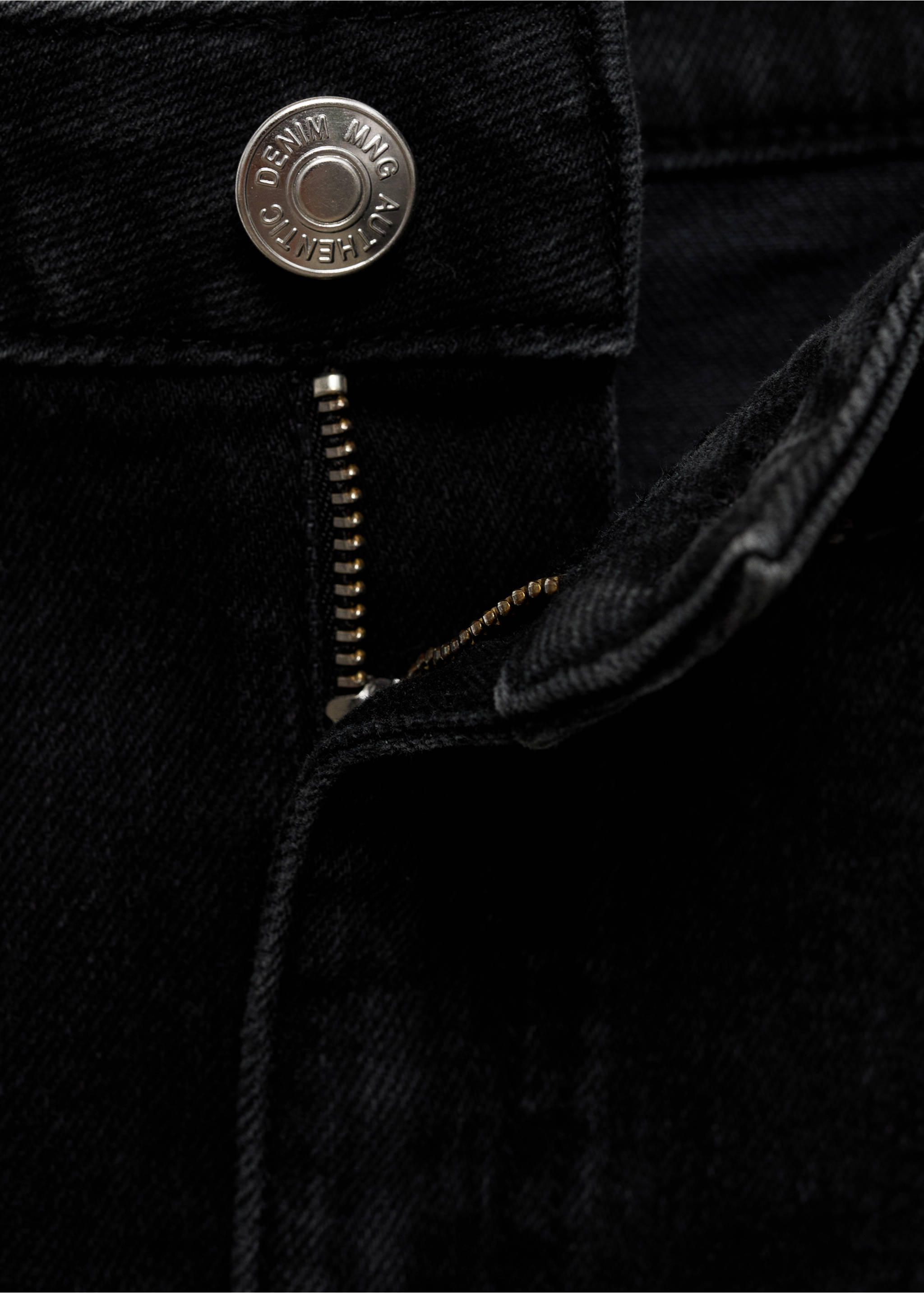 Studded mini-skirt - Details of the article 8, Black denim. Ref: 17041514-00.