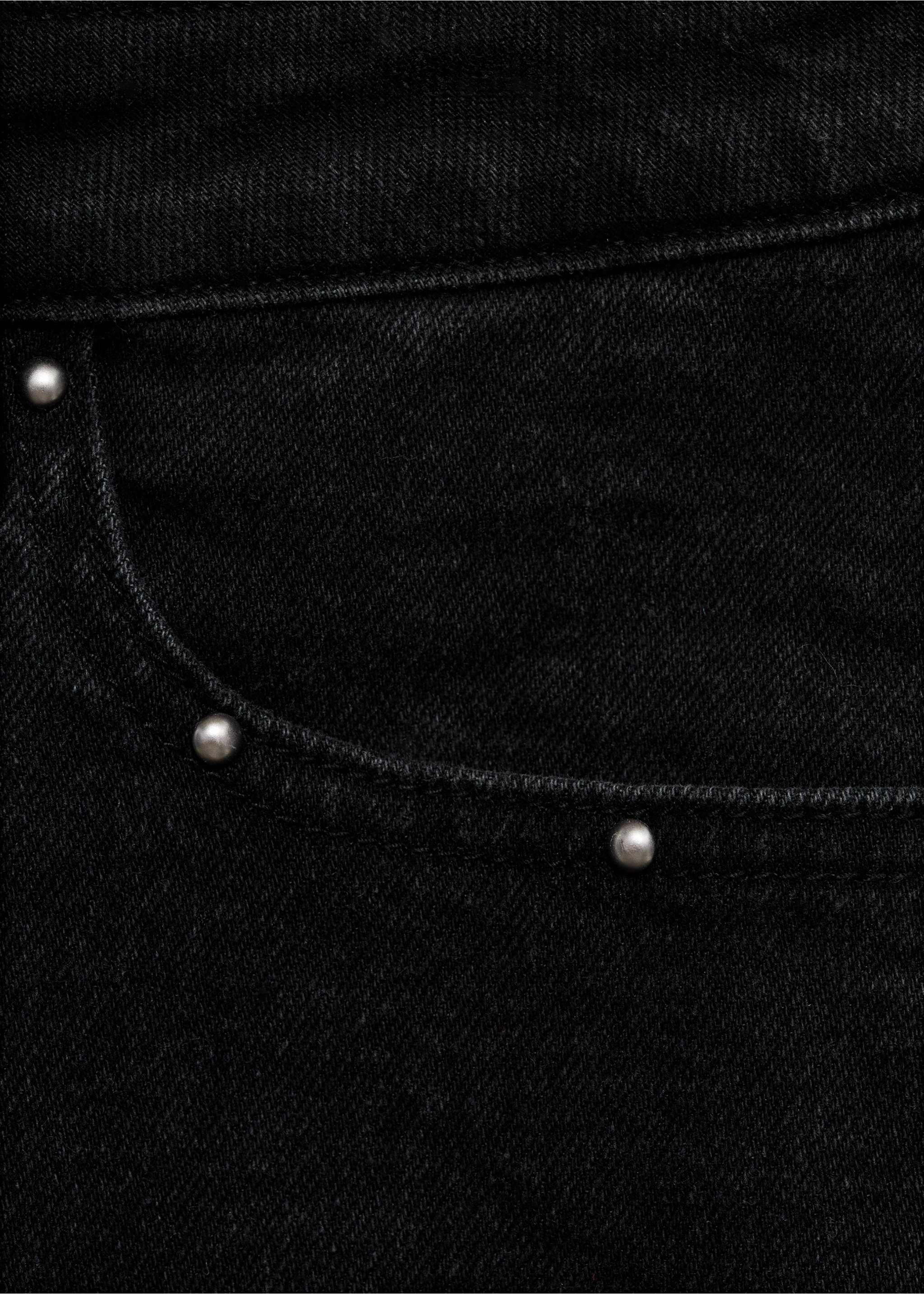 Studded mini-skirt - Details of the article 0, Black denim. Ref: 17041514-00.