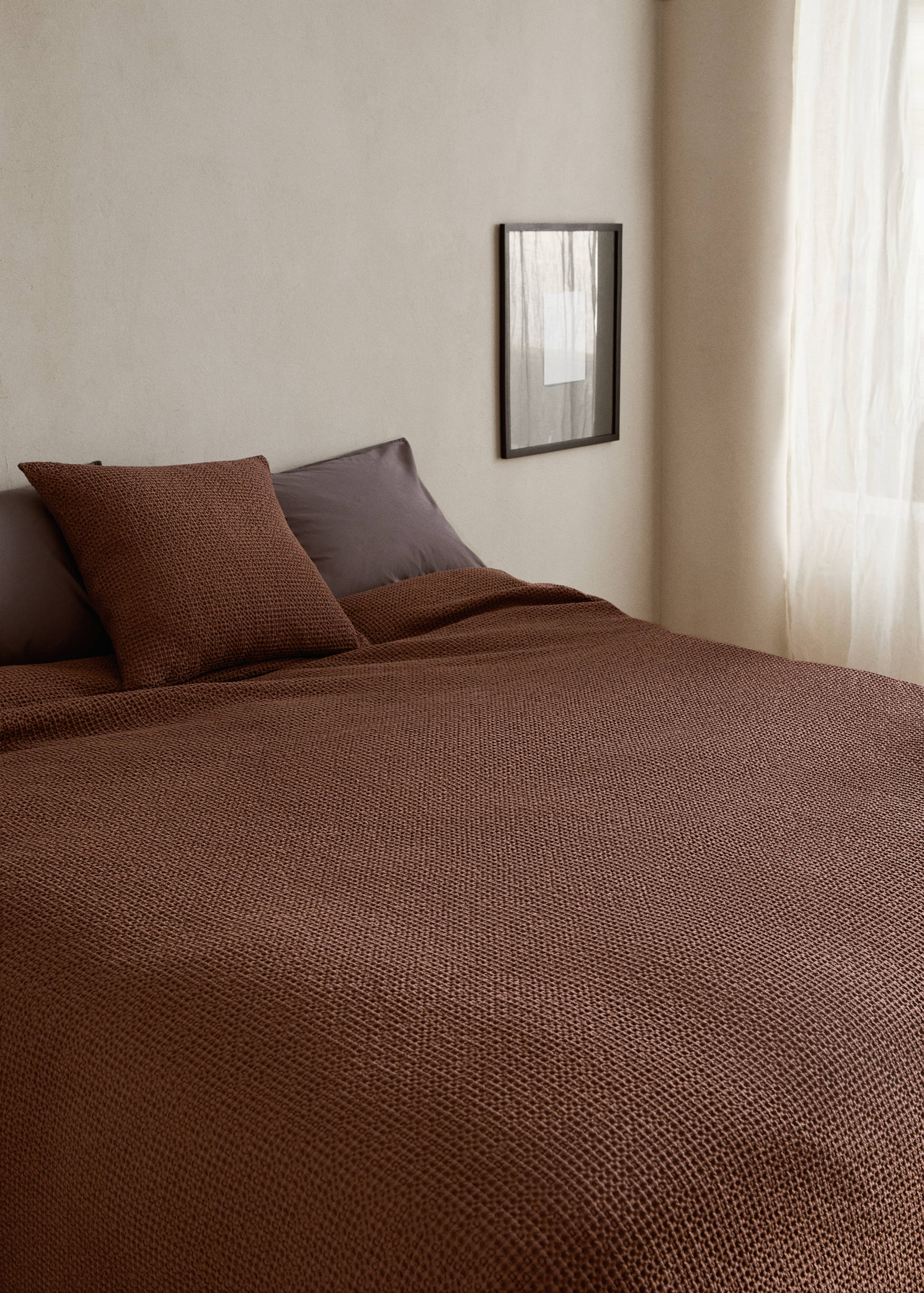 Cotton waffle garment-dyed bedspread for 180/200 cm bed - Details of the article 7