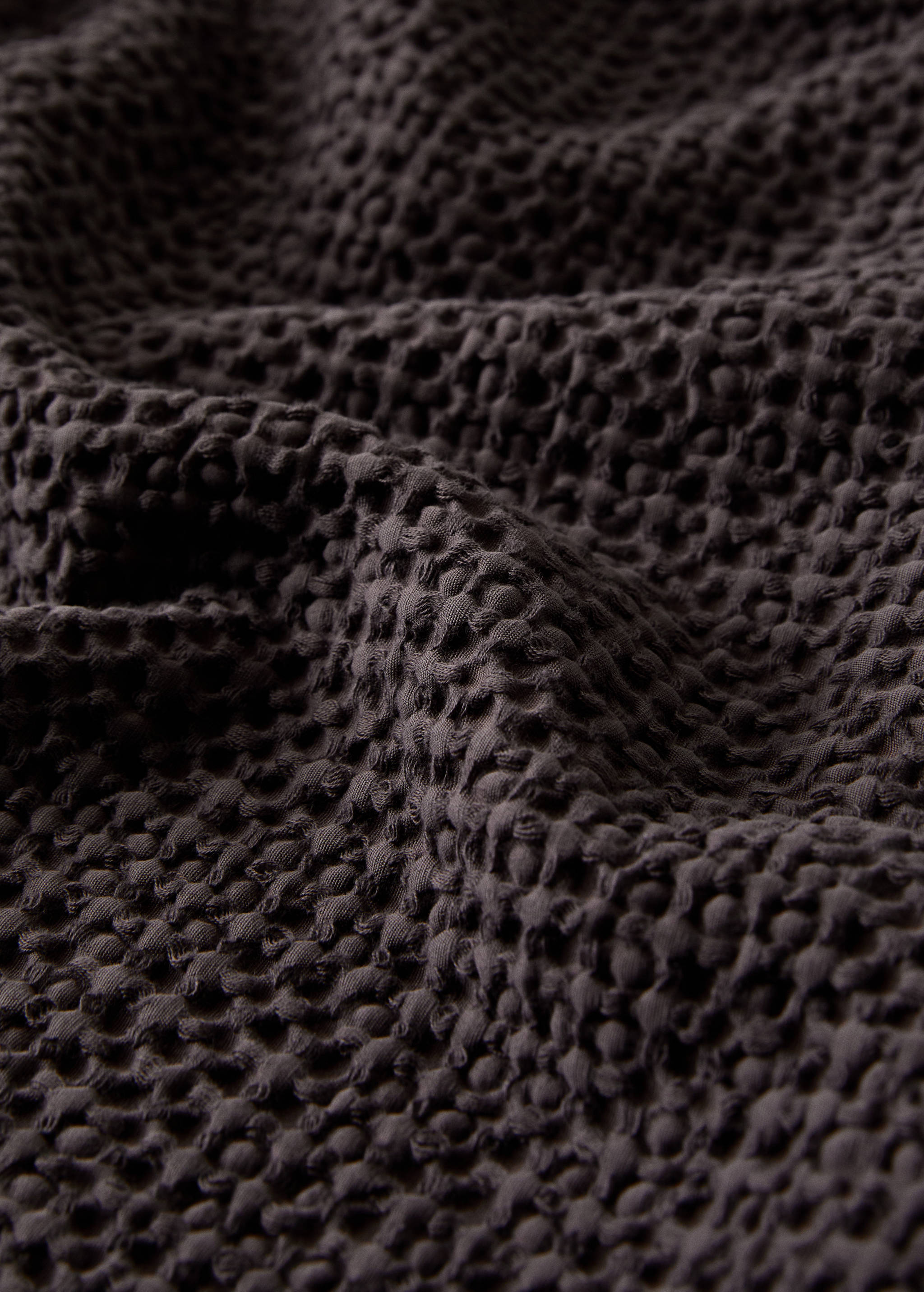 Cotton waffle garment-dyed bedspread for 180/200 cm bed - Details of the article 2