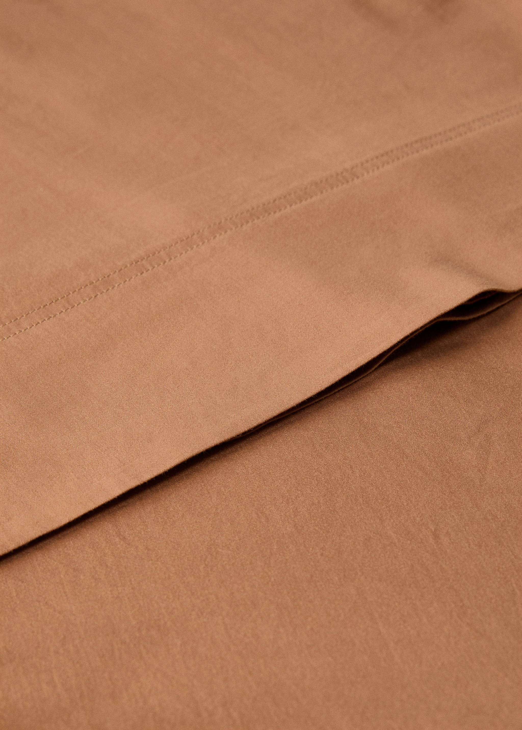 Drap plat coton satin lavé double surpiqûre lit 90 cm - Détail de l'article 1