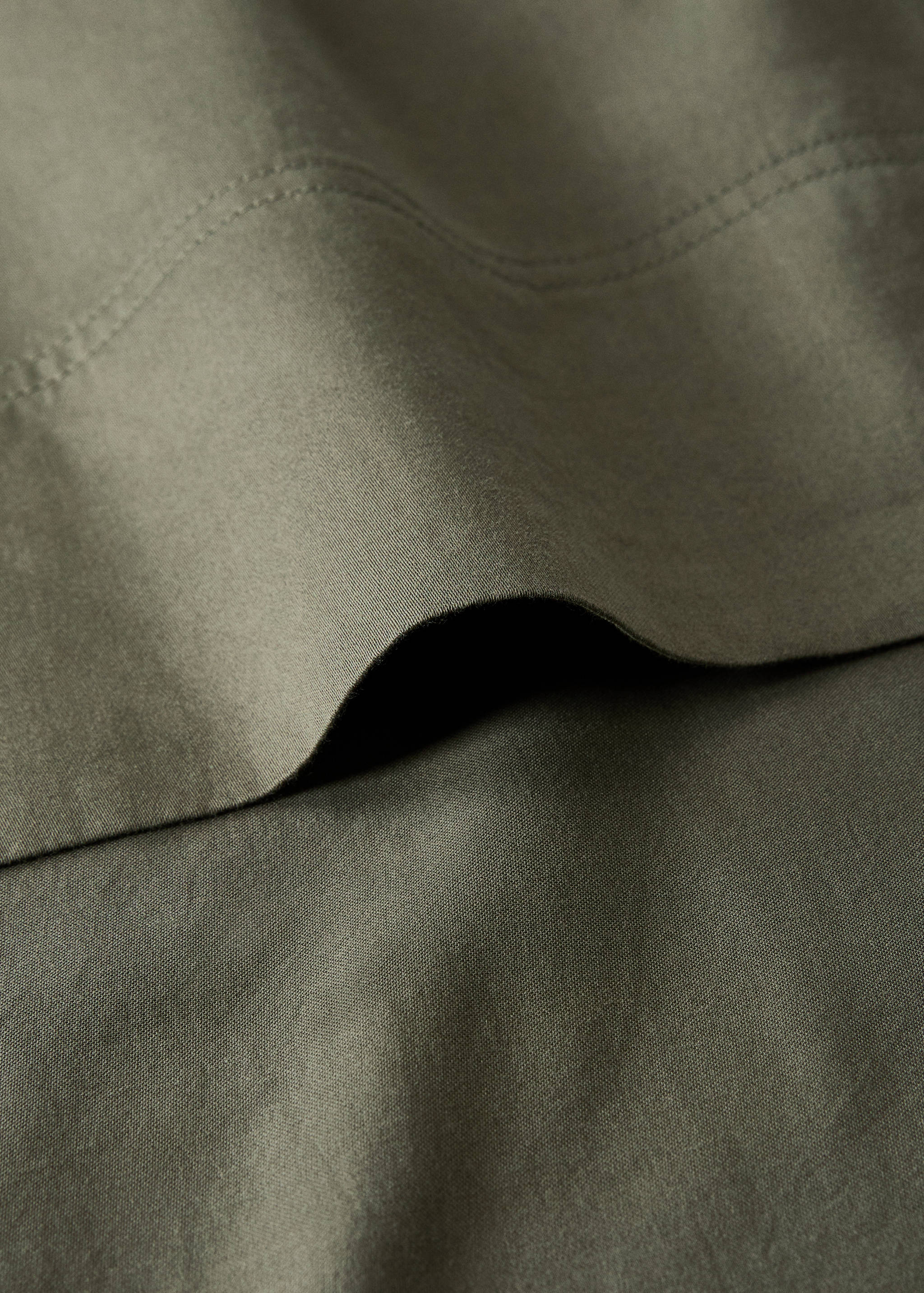 Drap plat coton satin lavé double surpiqûre lit 90 cm - Détail de l'article 1