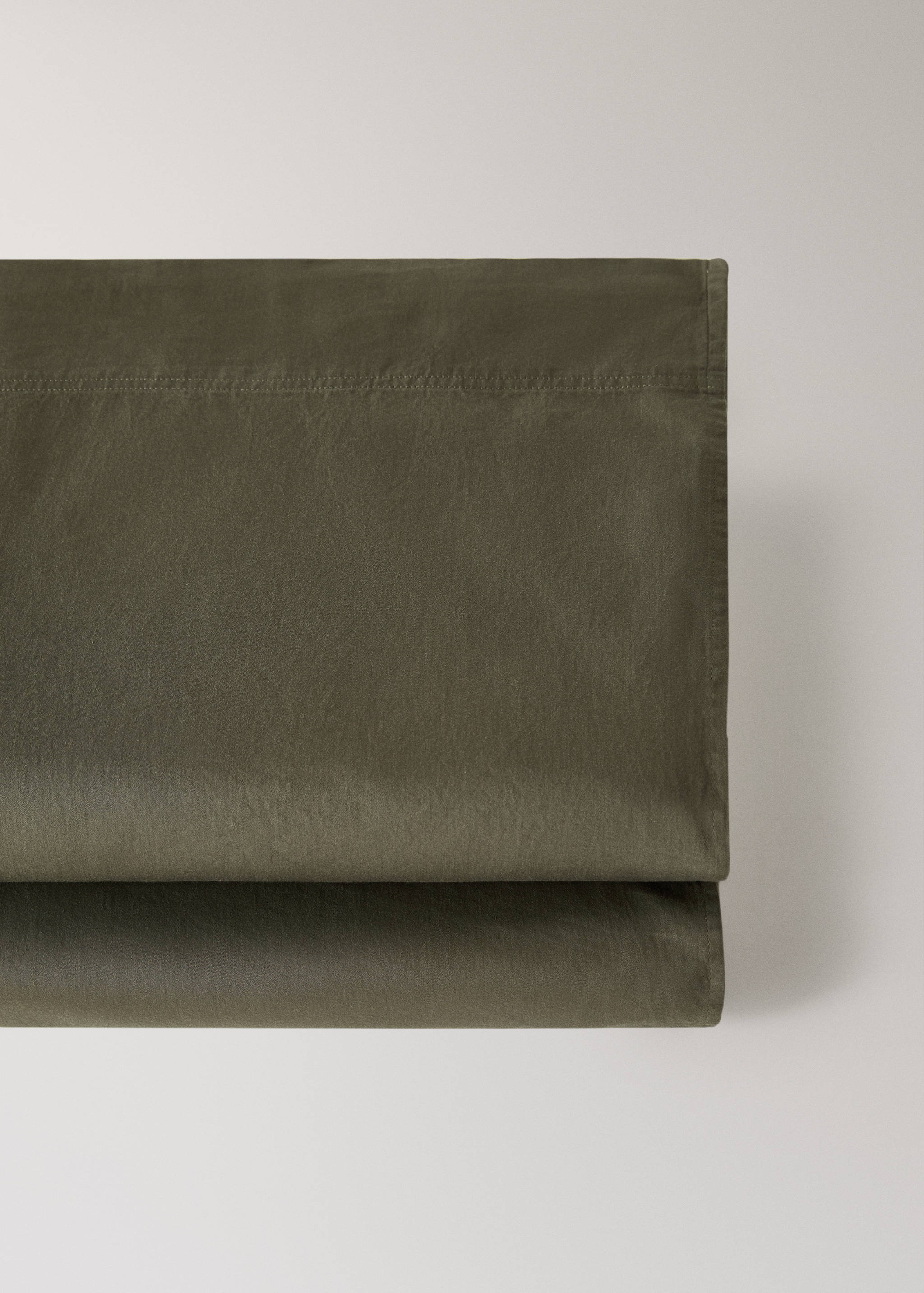 Drap plat coton satin lavé double surpiqûre lit 90 cm - Détail de l'article 2