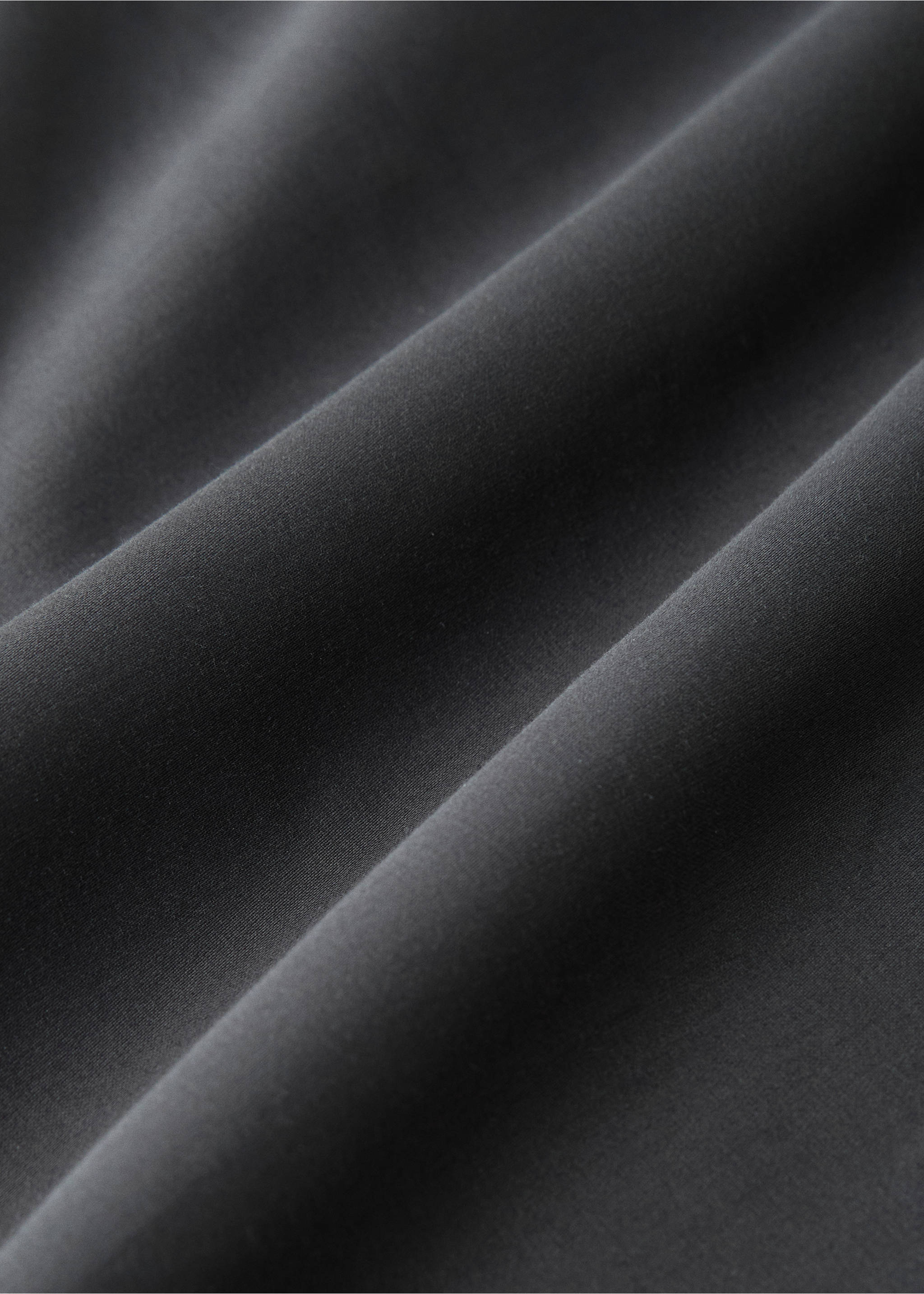600 threads washed cotton fitted sheet Queen bed - Details of the article 2, Dark Grey. Ref: 17041559-00.