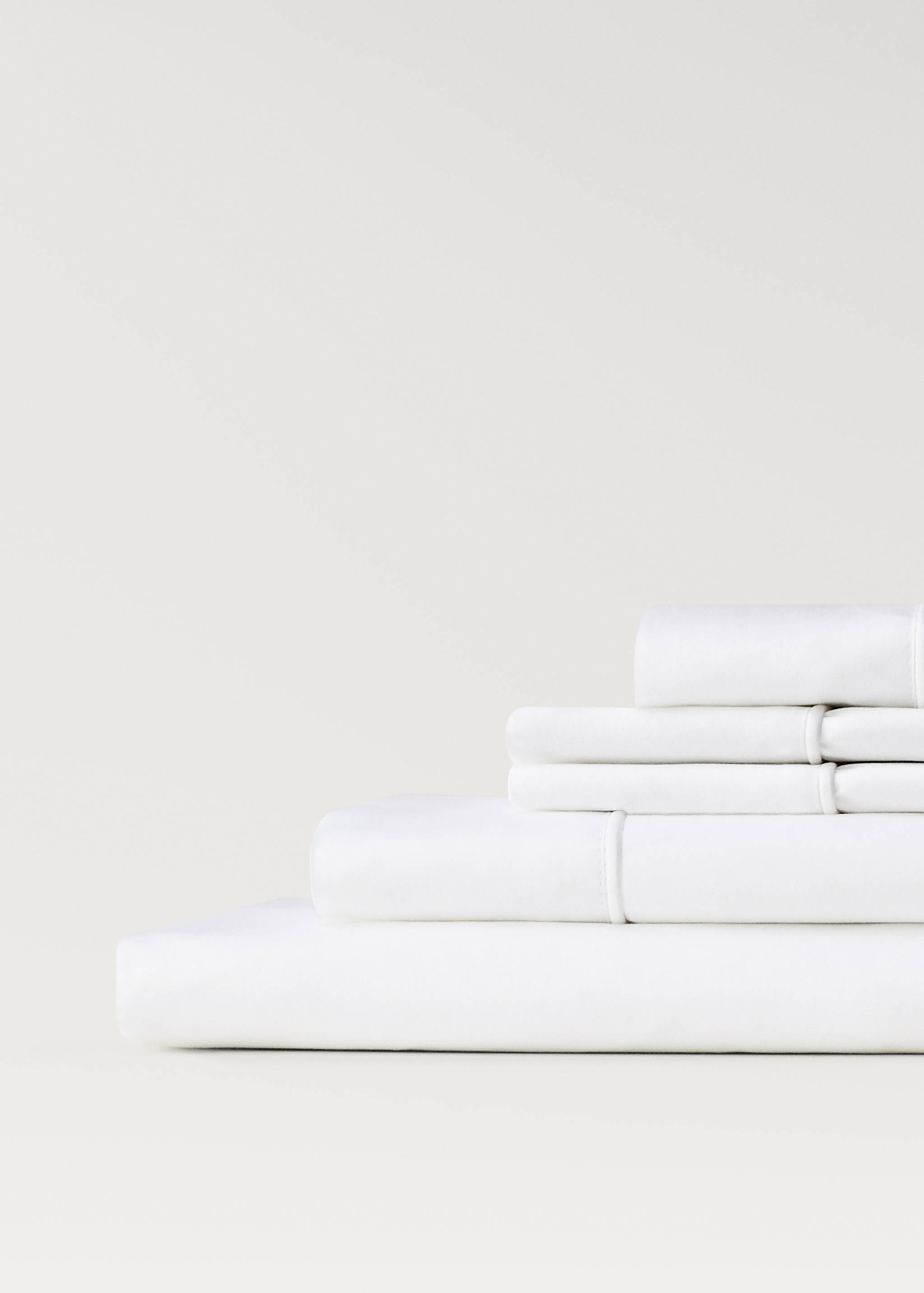 600 threads washed cotton fitted sheet King bed - Details of the article 3
