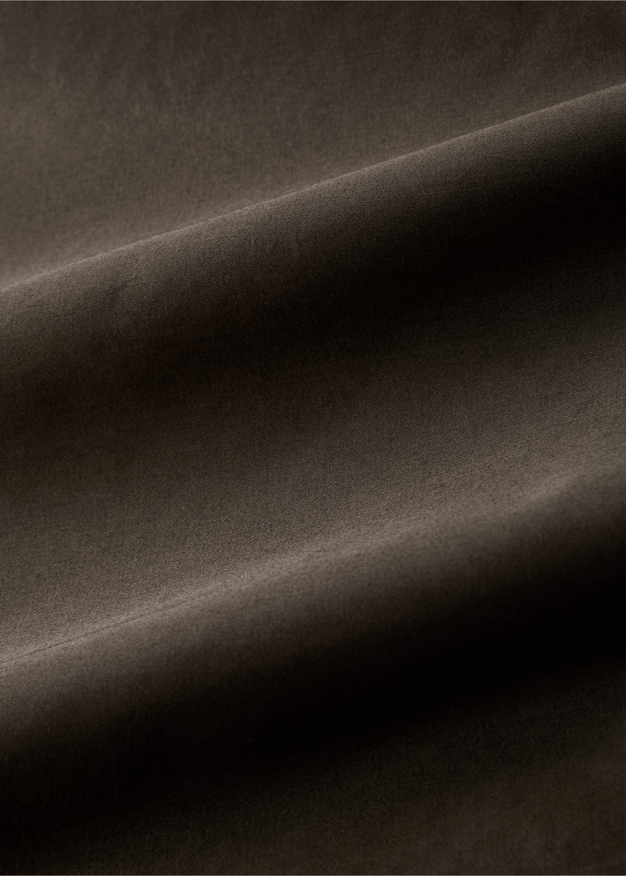 600 threads washed cotton fitted sheet King bed - Details of the article 2, Chocolate. Ref: 17041560-00.
