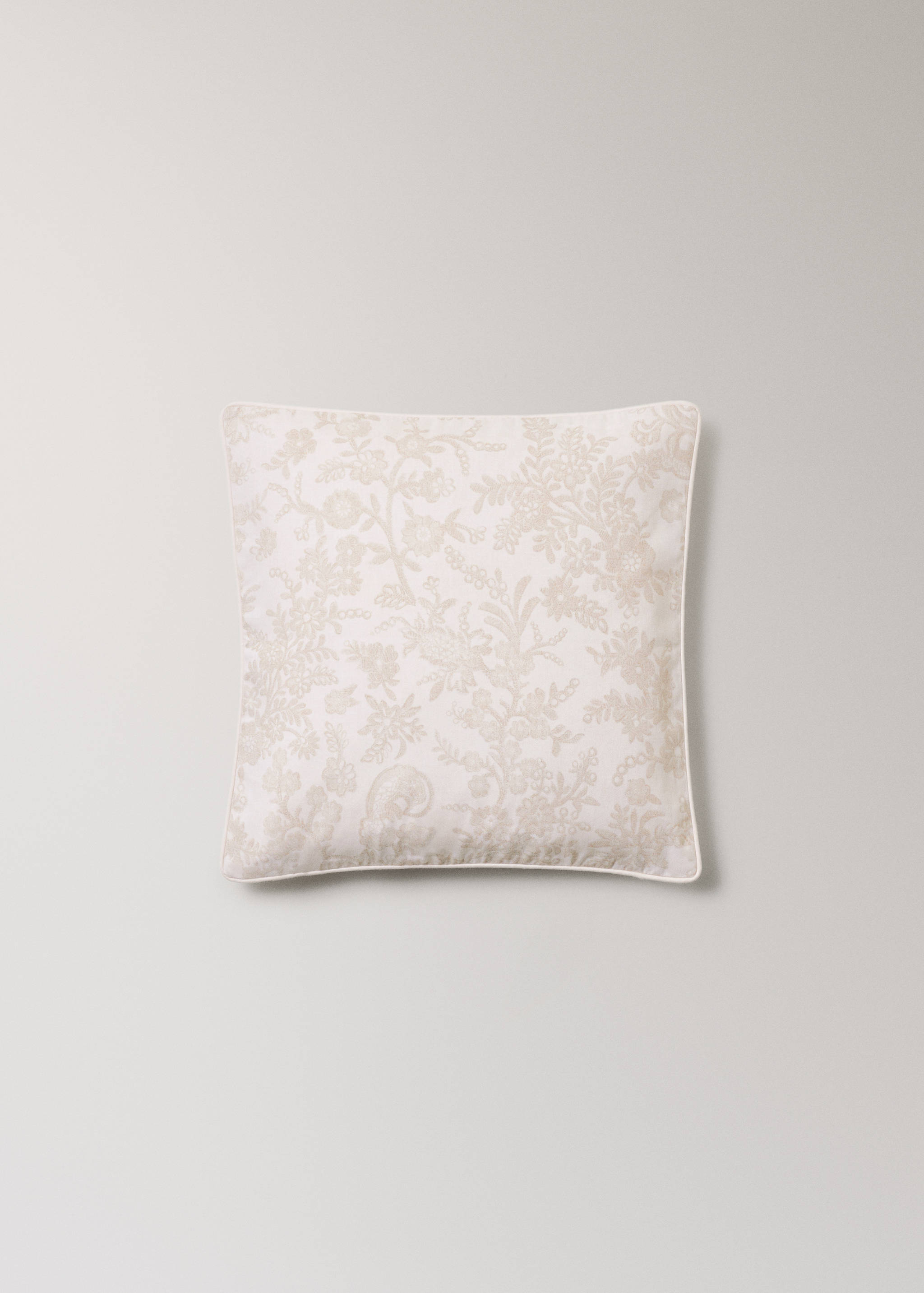 Floral-print cotton cushion cover 45x45cm - Article without model