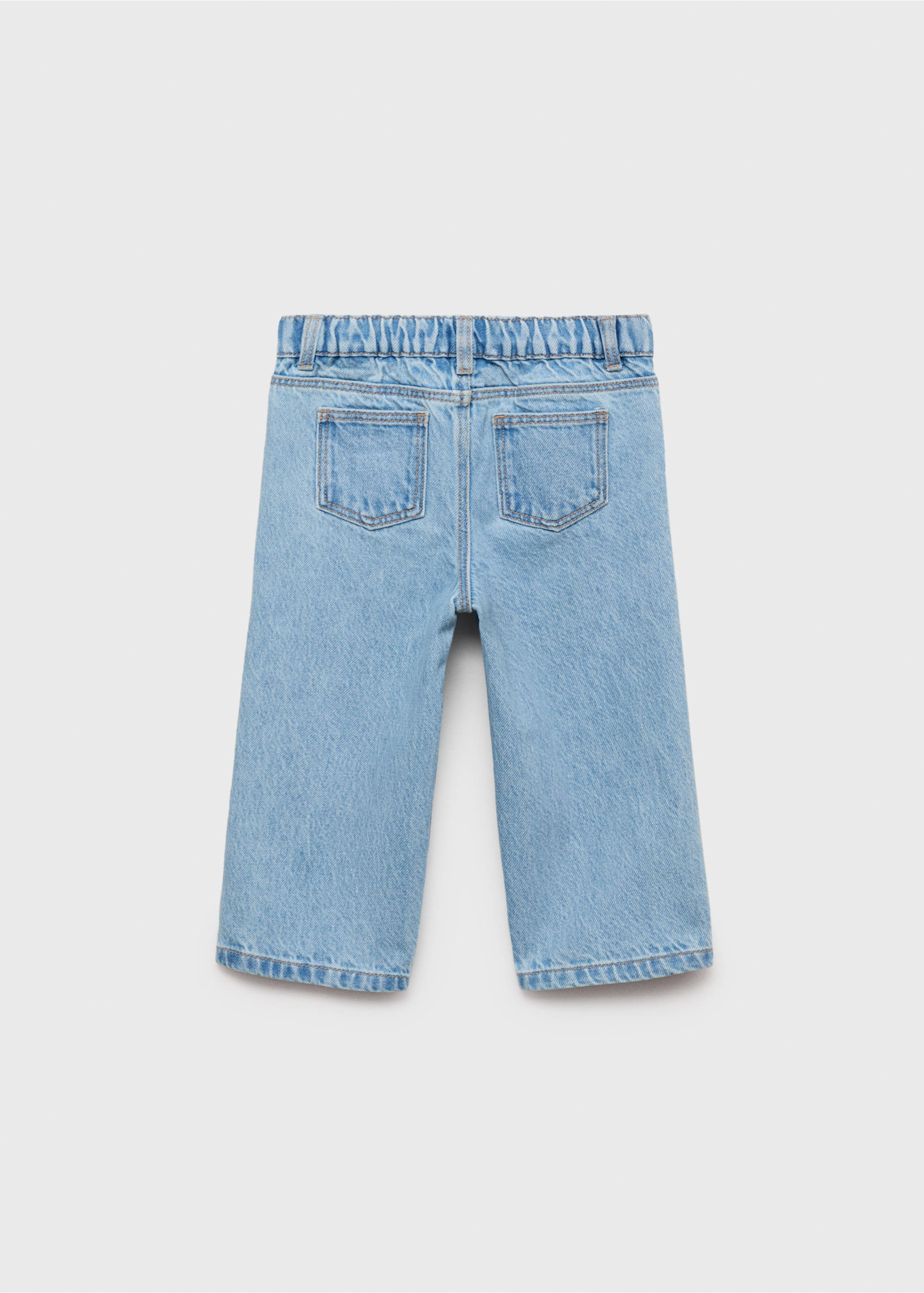 Cotton culotte jeans - Reverse of the article, Light Blue. Ref: 17042030-00.