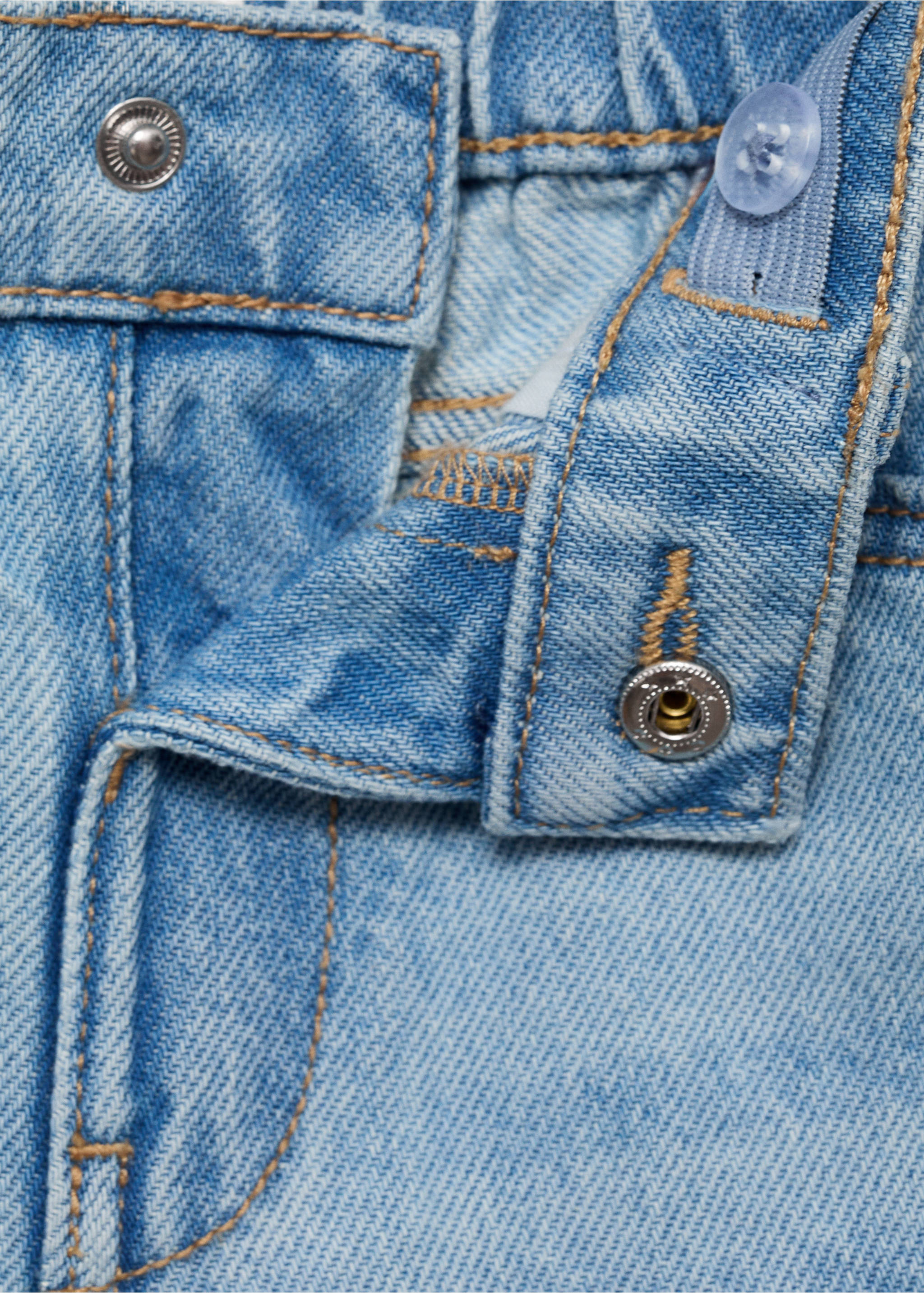 Cotton culotte jeans - Details of the article 8, Light Blue. Ref: 17042030-00.