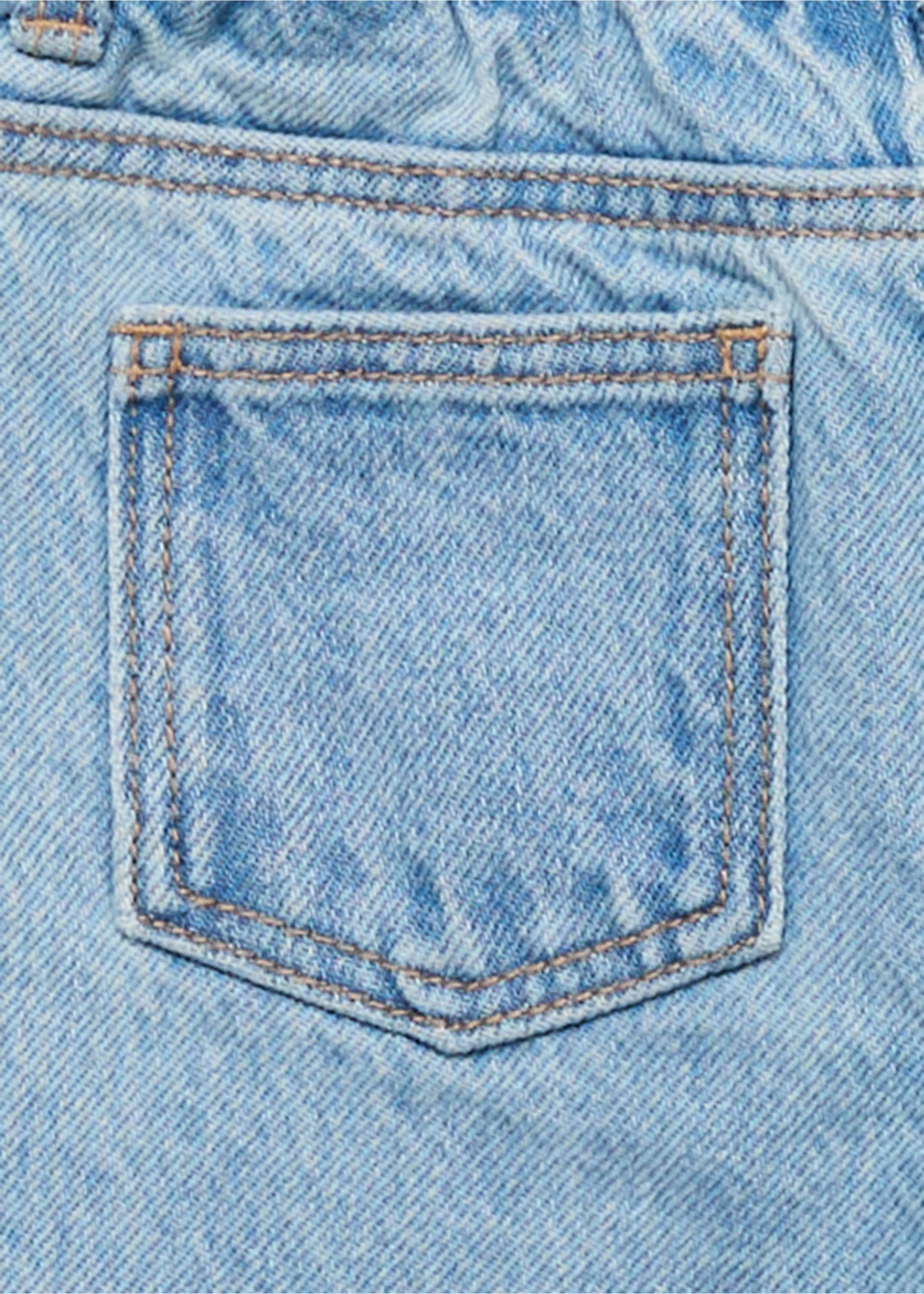 Cotton culotte jeans - Details of the article 0, Light Blue. Ref: 17042030-00.