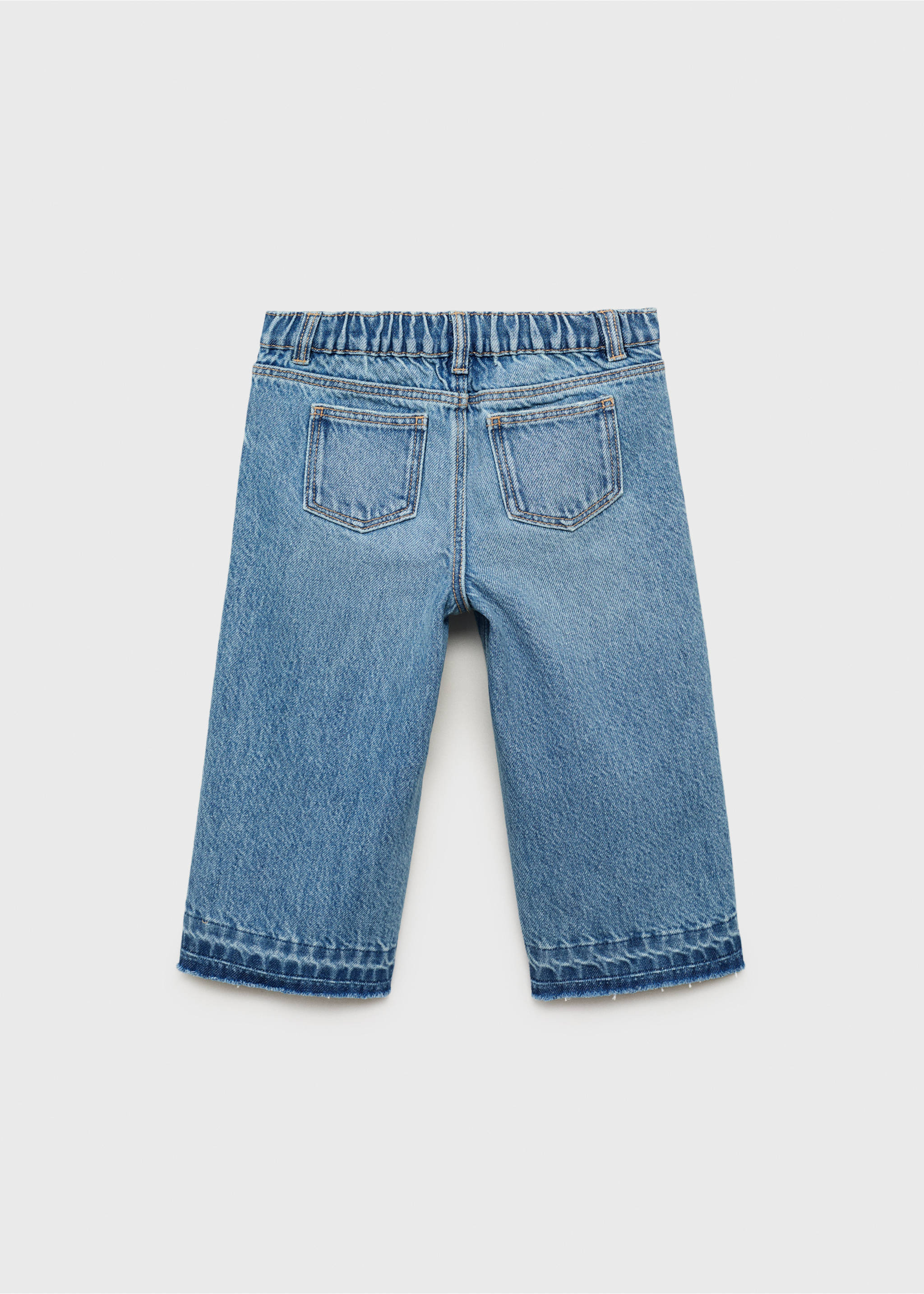 Cotton culotte jeans - Reverse of the article, Medium Blue. Ref: 17042030-00.
