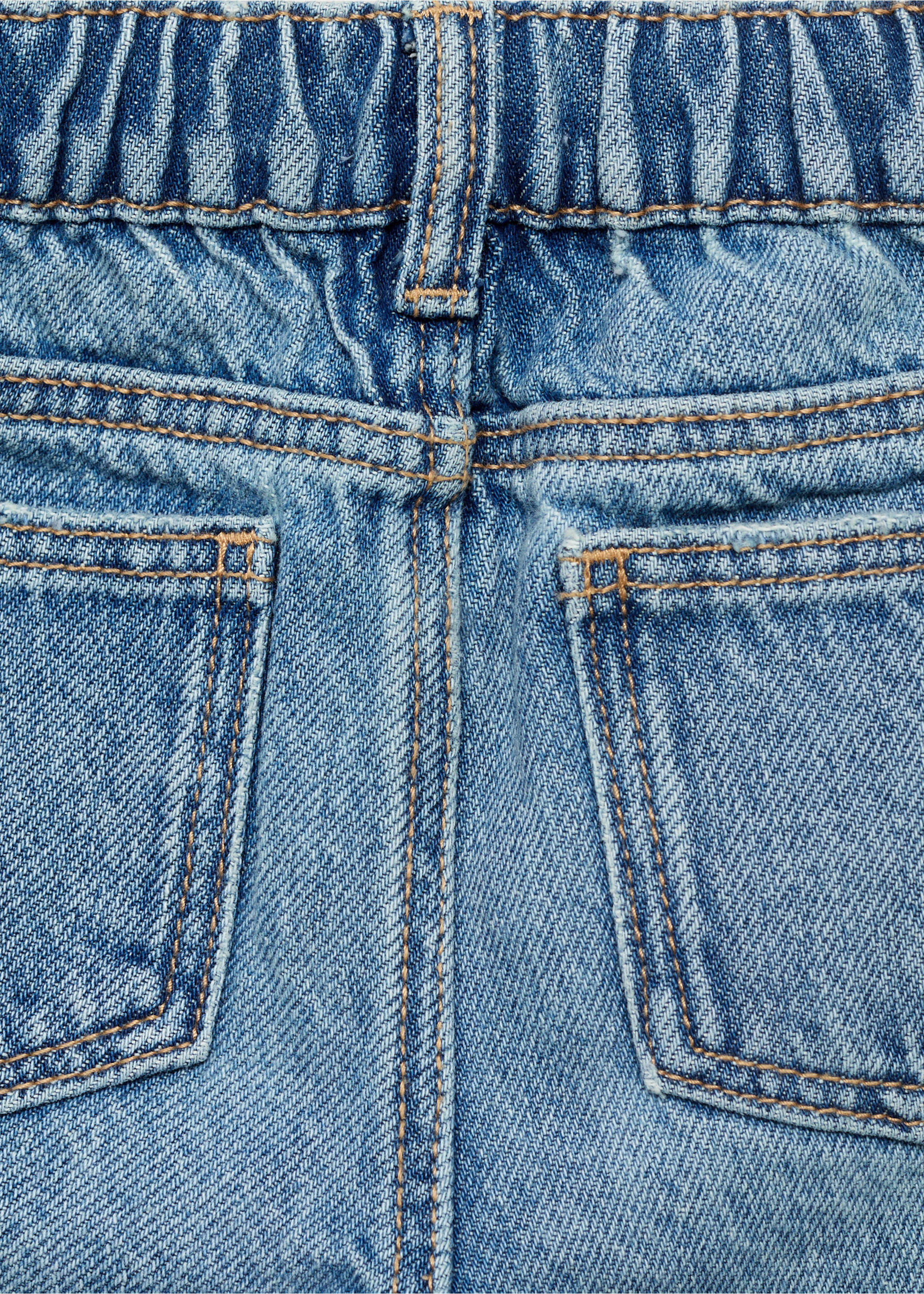 Cotton culotte jeans - Details of the article 0, Medium Blue. Ref: 17042030-00.