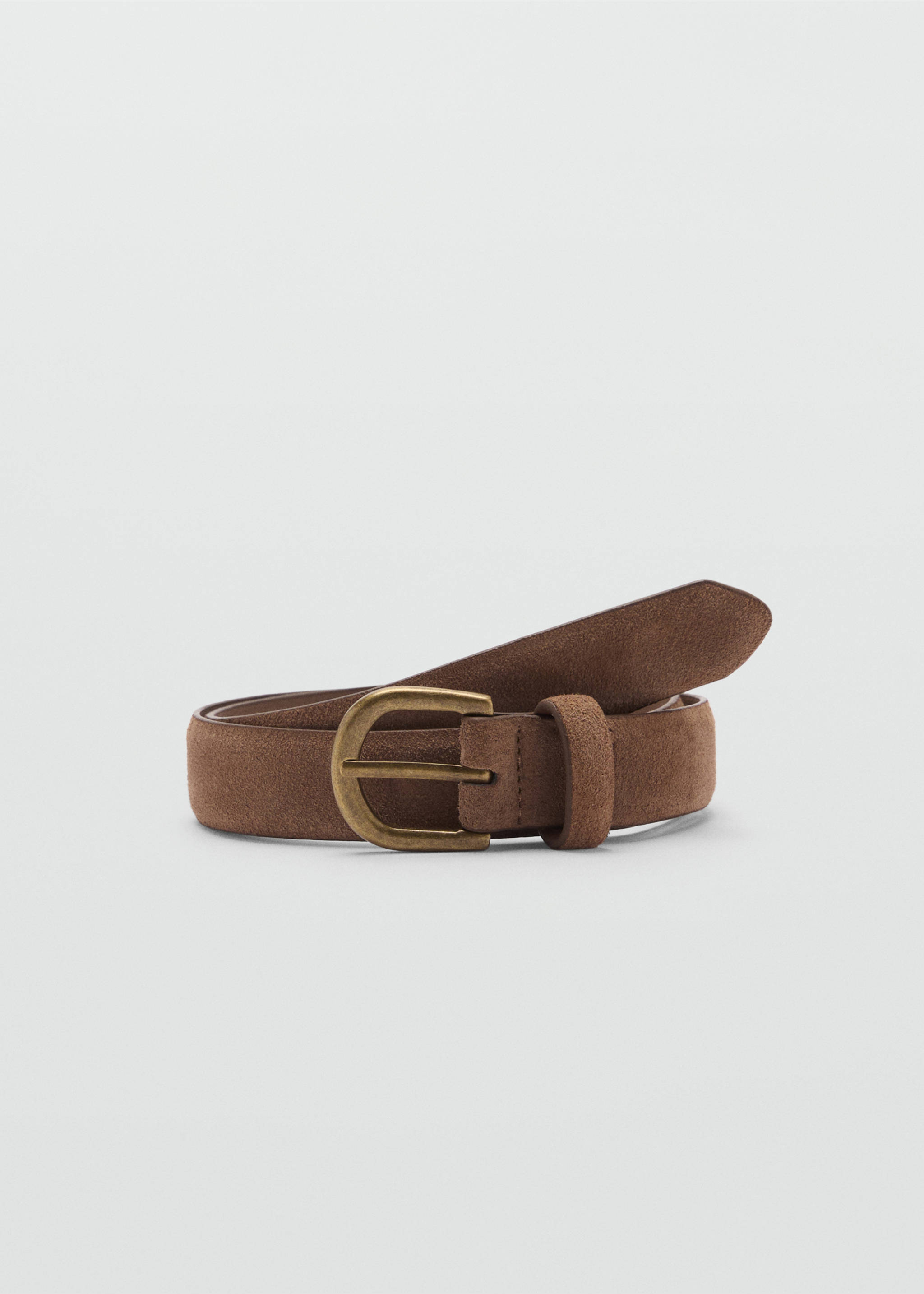 Suede leather belt - Article without model, Brown. Ref: 17042032-00.