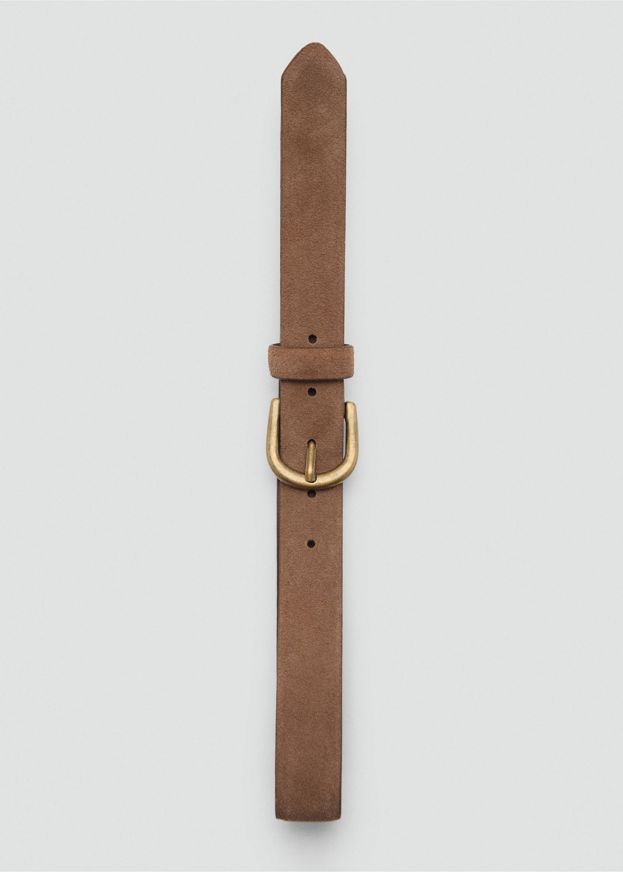 Suede leather belt - Details of the article 2, Brown. Ref: 17042032-00.