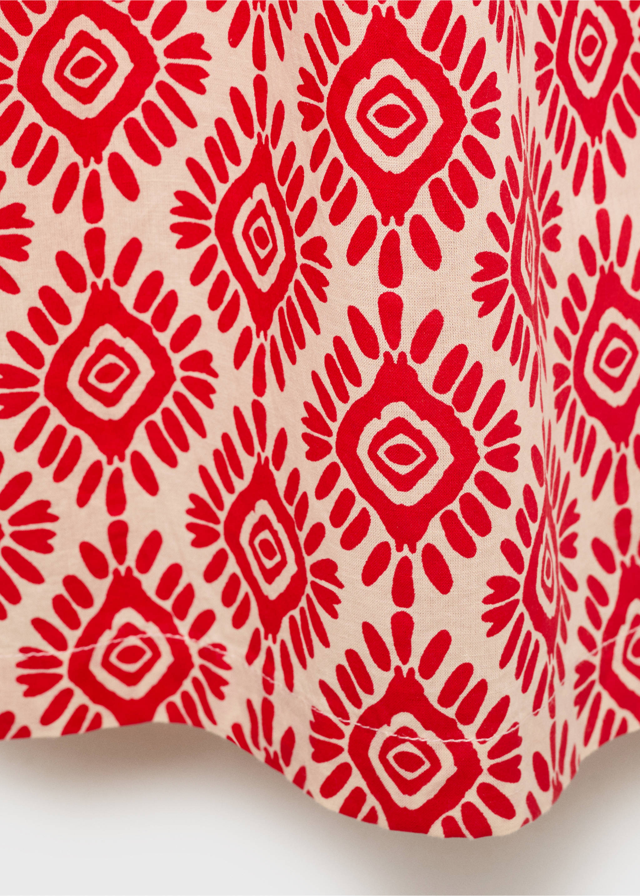 Printed cotton trousers - Details of the article 0, Red. Ref: 17042533-00.