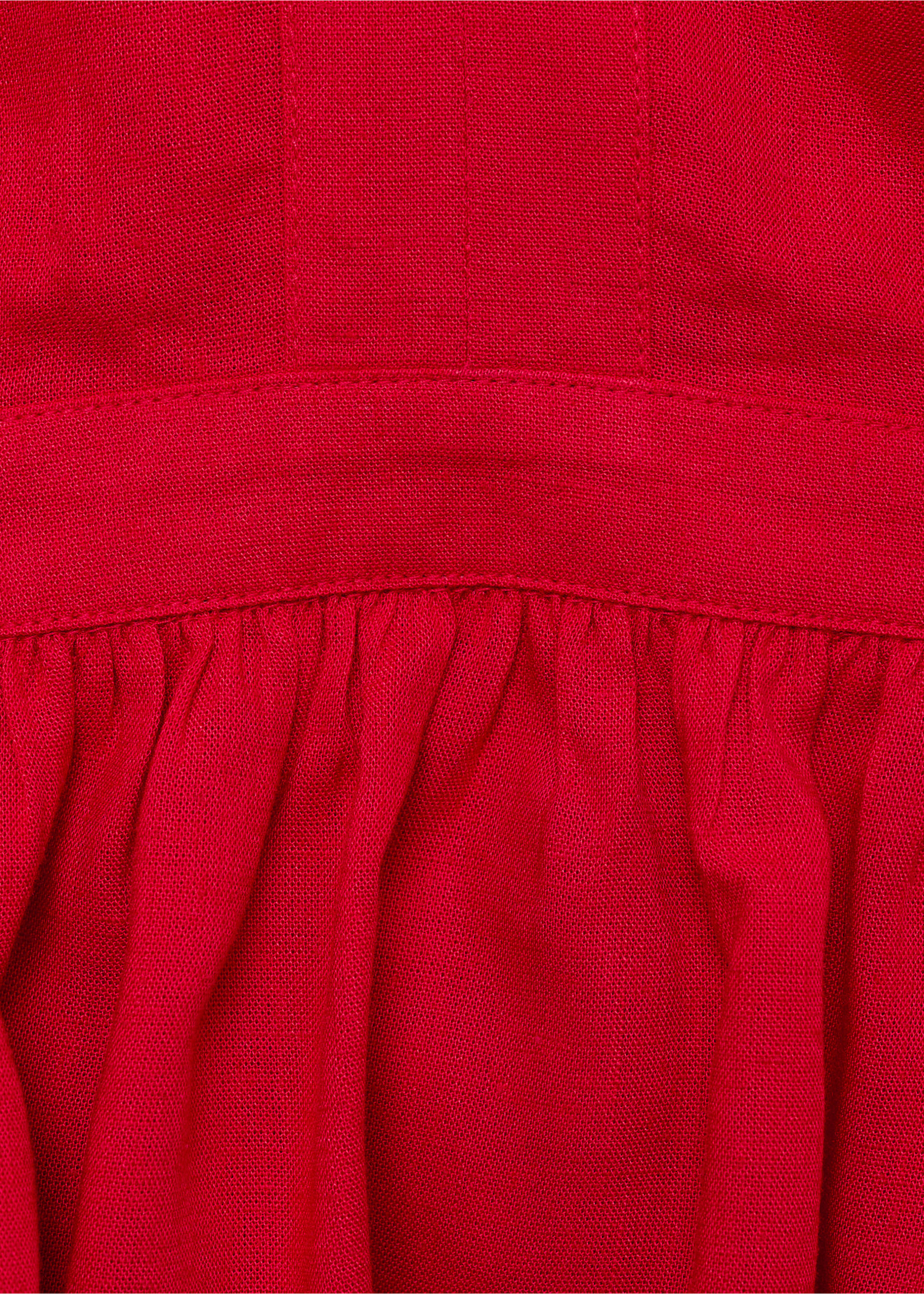 Leinen-Top mit gerafften Details - Detail des Artikels 0, Rot. Ref: 17042534-00.