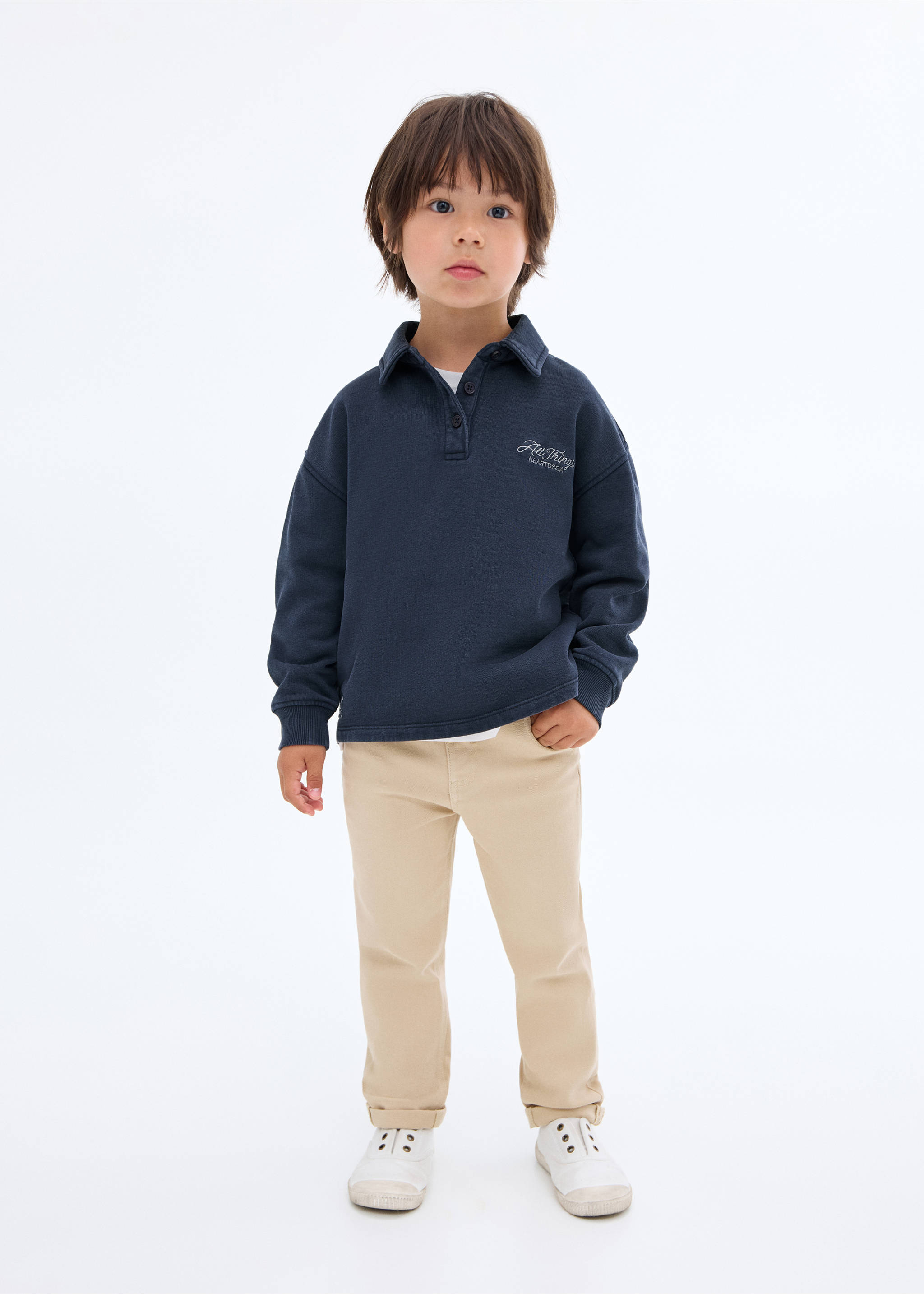 Turned-up straight jeans - General plane, Sand. Ref: 17042536-00.