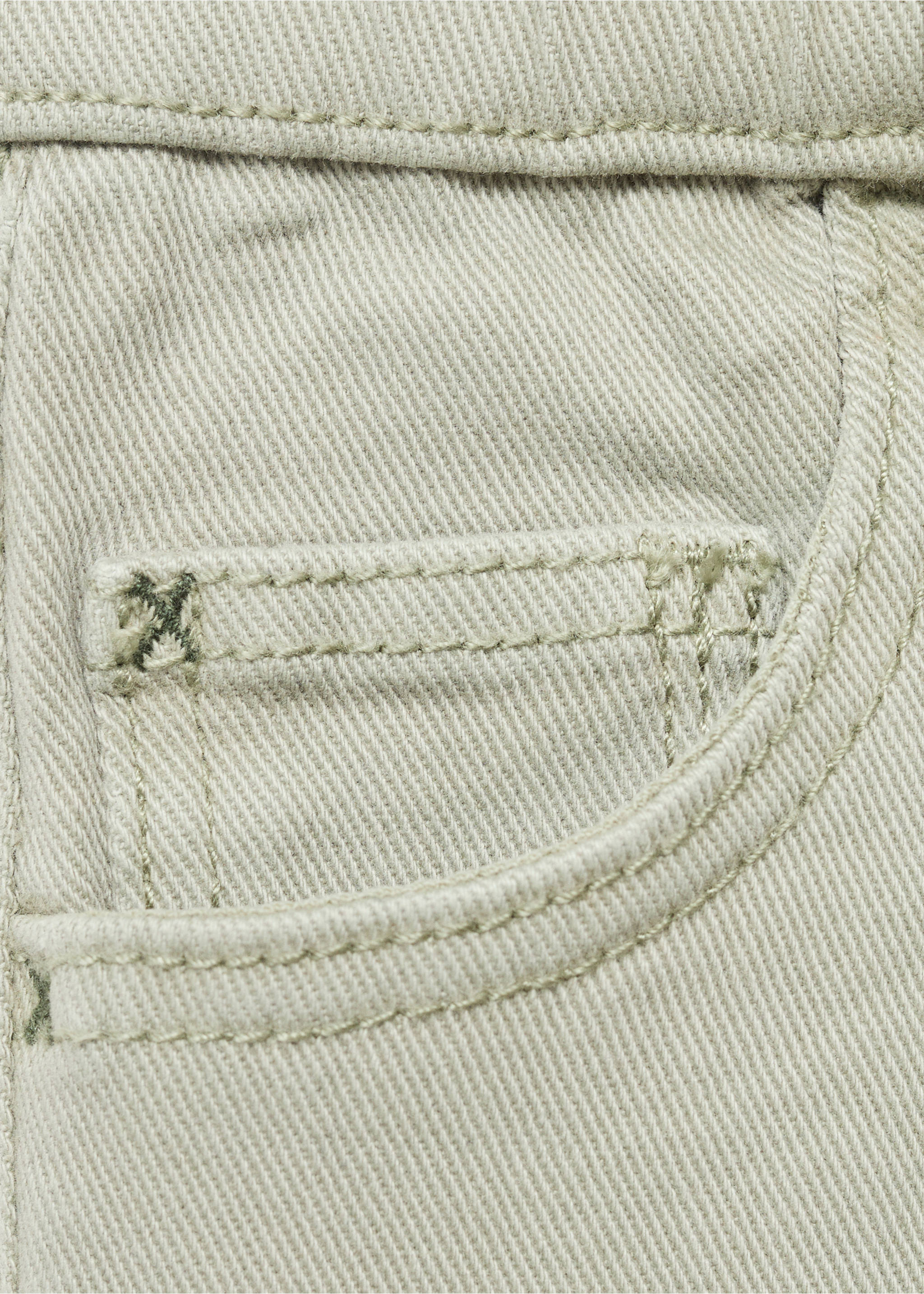 Turned-up straight jeans - Details of the article 0, Green. Ref: 17042536-00.
