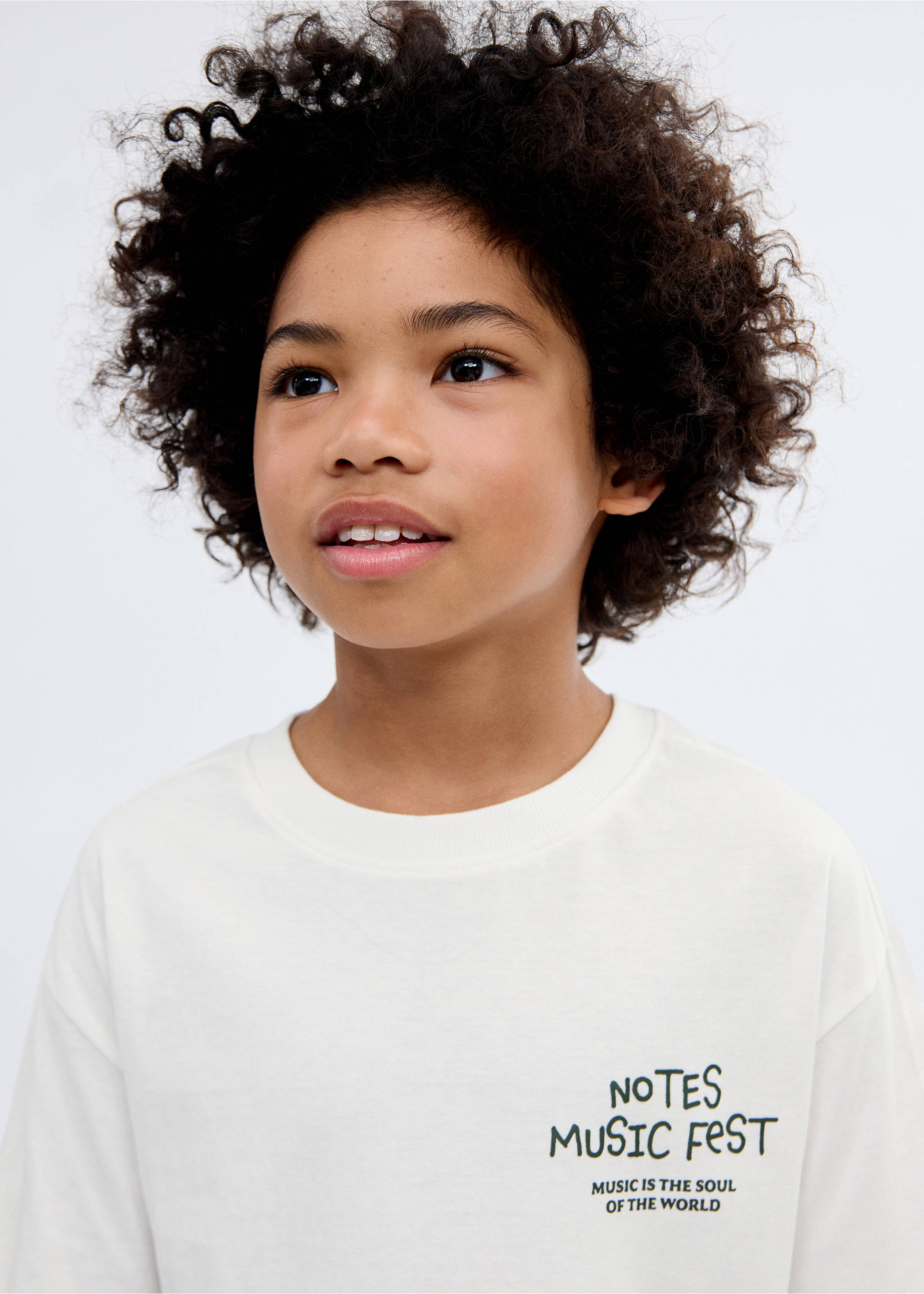 Printed cotton-blend T-shirt - Details of the article 1, Off White. Ref: 17042539-00.