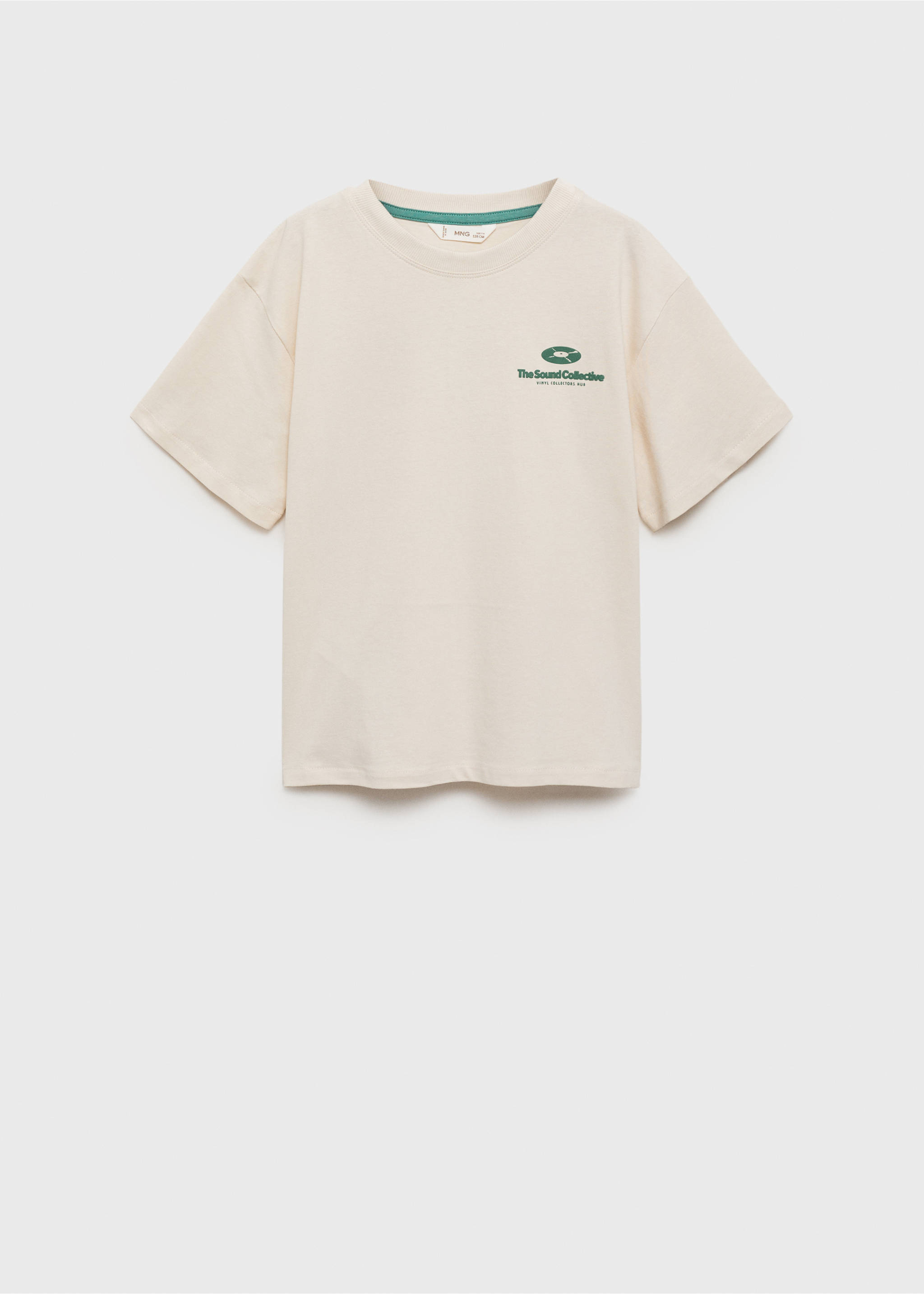 Printed embossed letters t-shirt - Article without model, Sand. Ref: 17042540-00.