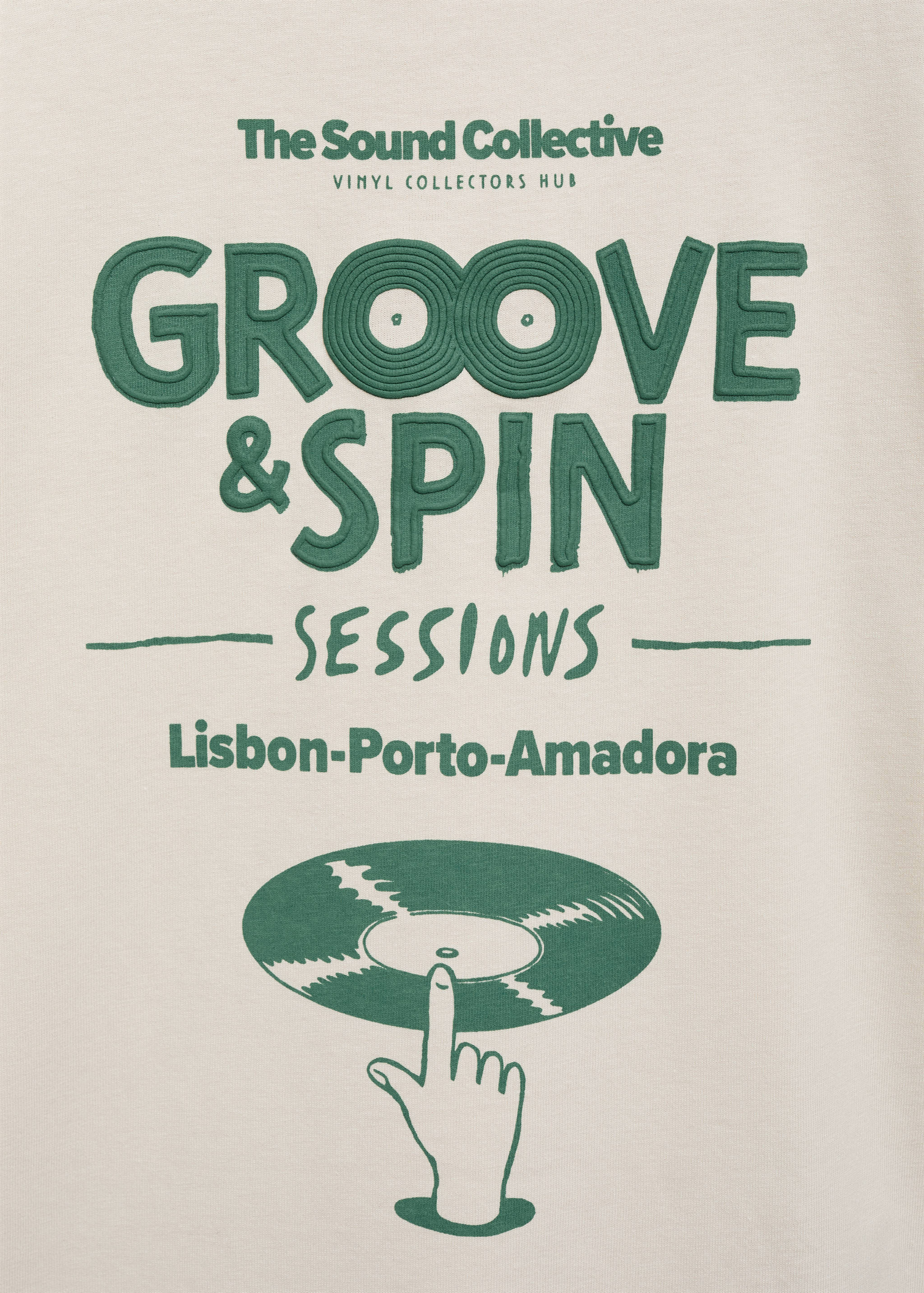 Printed embossed letters t-shirt - Details of the article 0