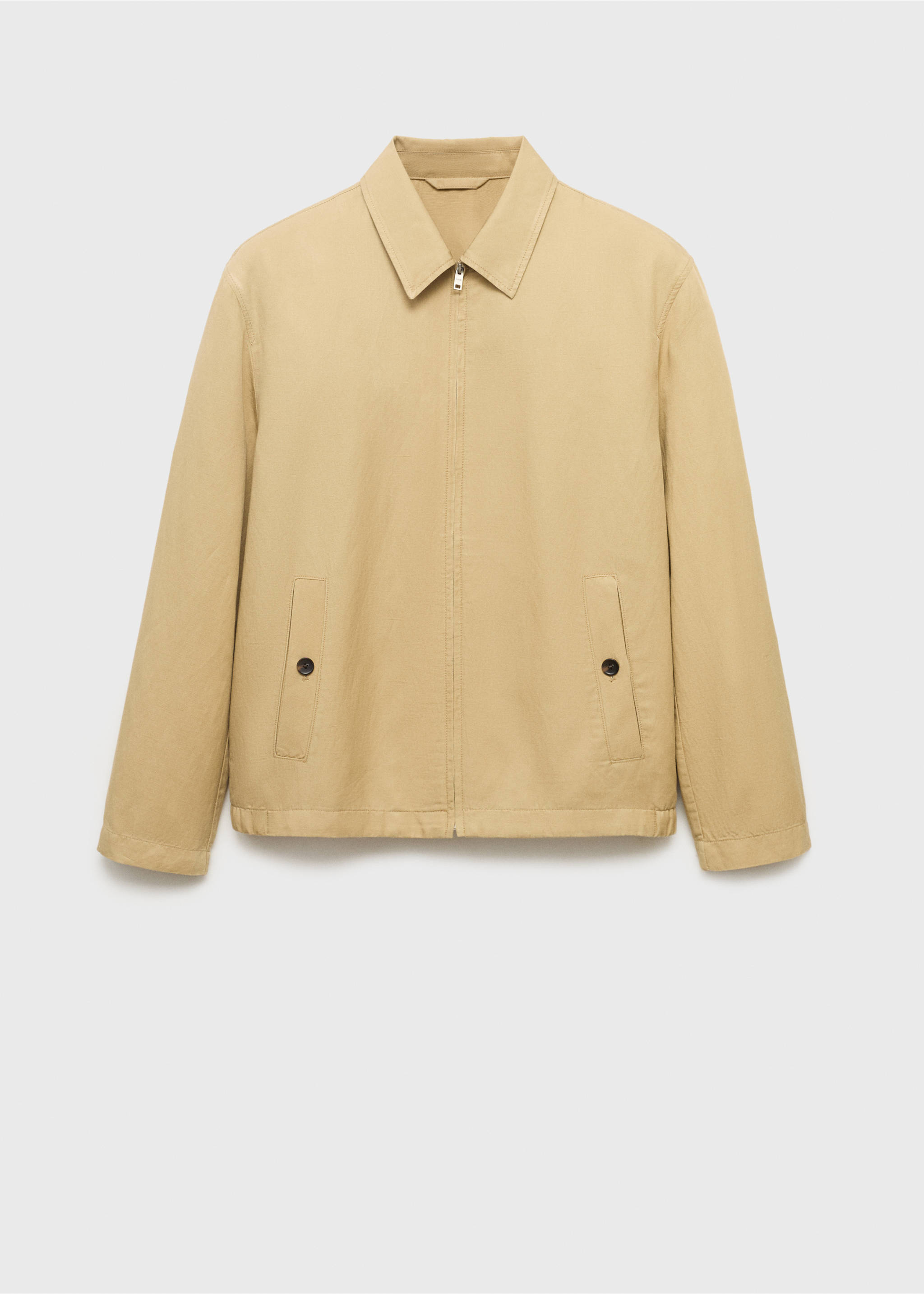 Veste lin fermeture Éclair - Article sans modèle, Beige. Ref: 17042893-00.