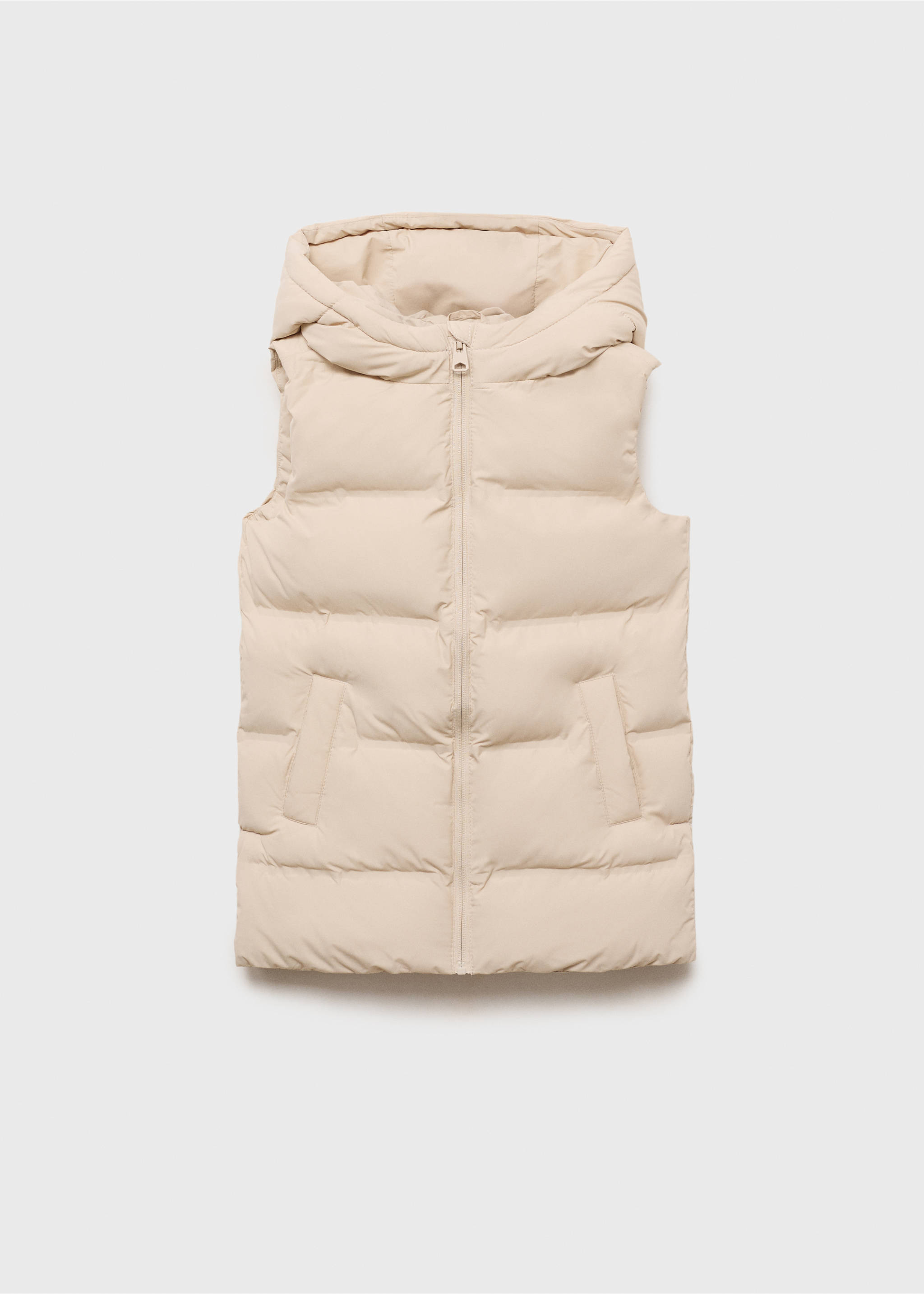 Long hooded waistcoat - Article without model, Ecru. Ref: 17042895-00.