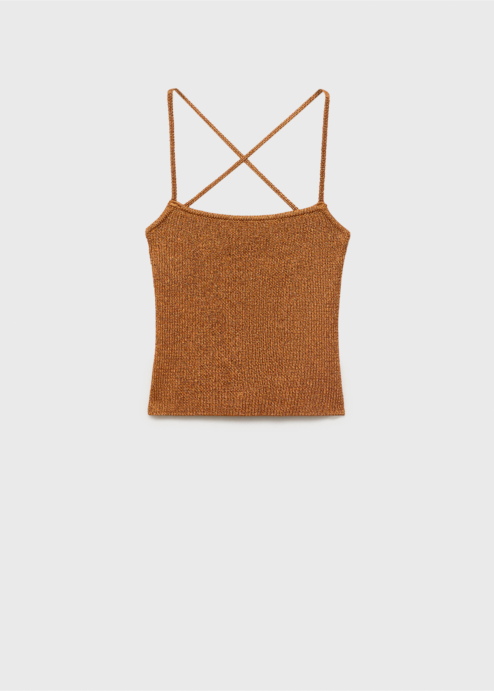 Lurex knitted top with crossed back - Article without model, Copper. Ref: 17042899-00.