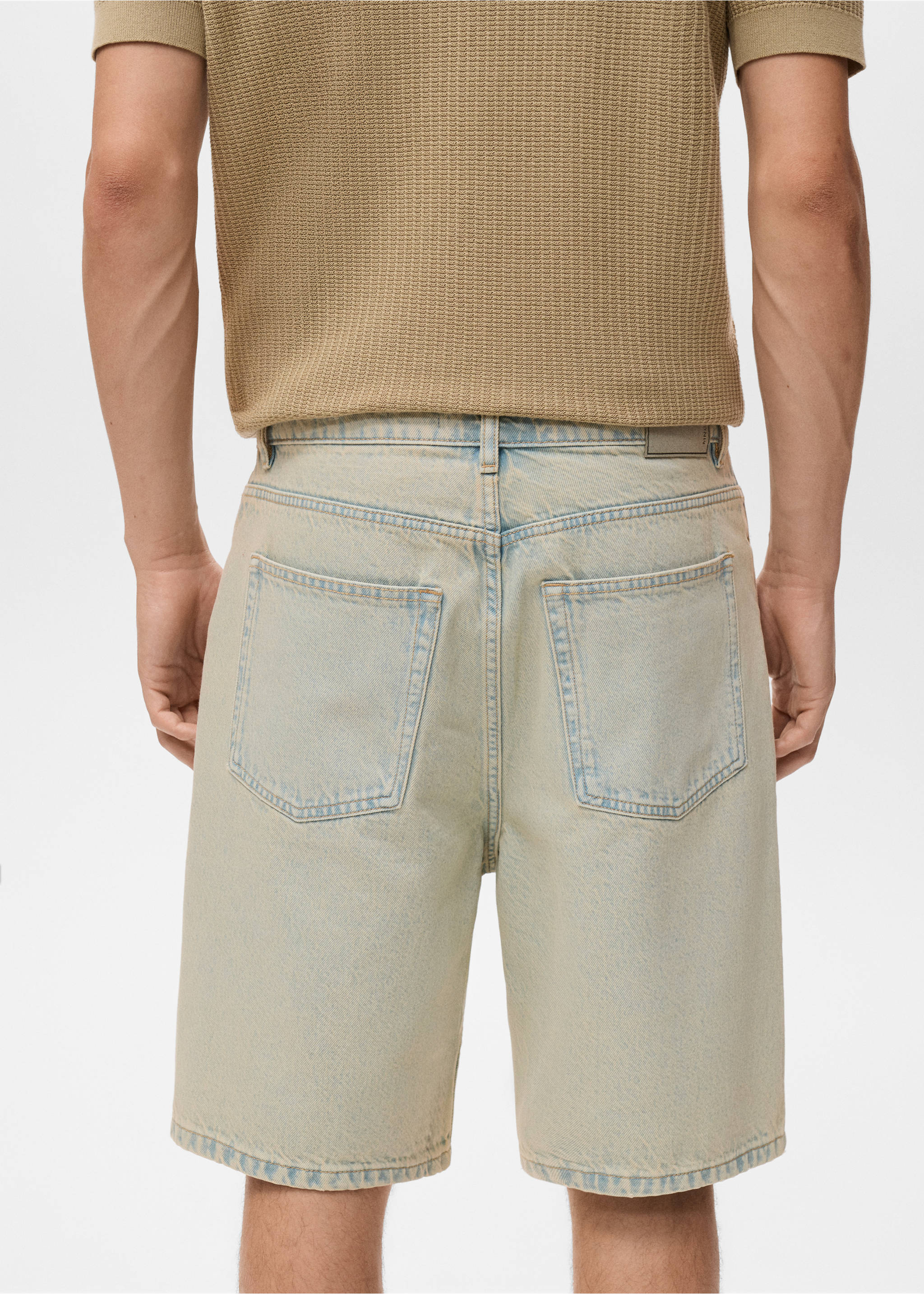 Bermuda en jean relaxed-fit - Détail de l'article 3, Bleu clair vintage. Ref: 17042900-00.