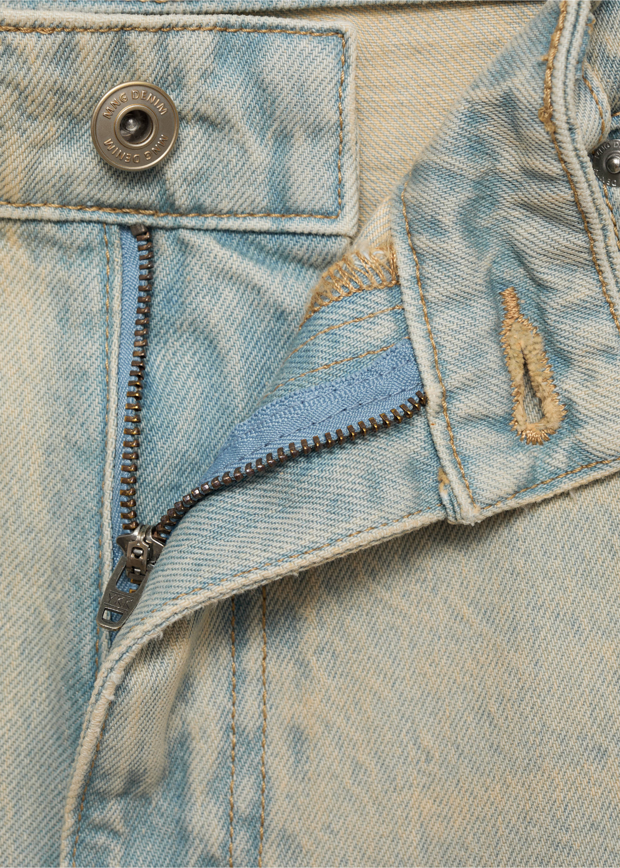 Bermuda en jean relaxed-fit - Détail de l'article 8, Bleu clair vintage. Ref: 17042900-00.