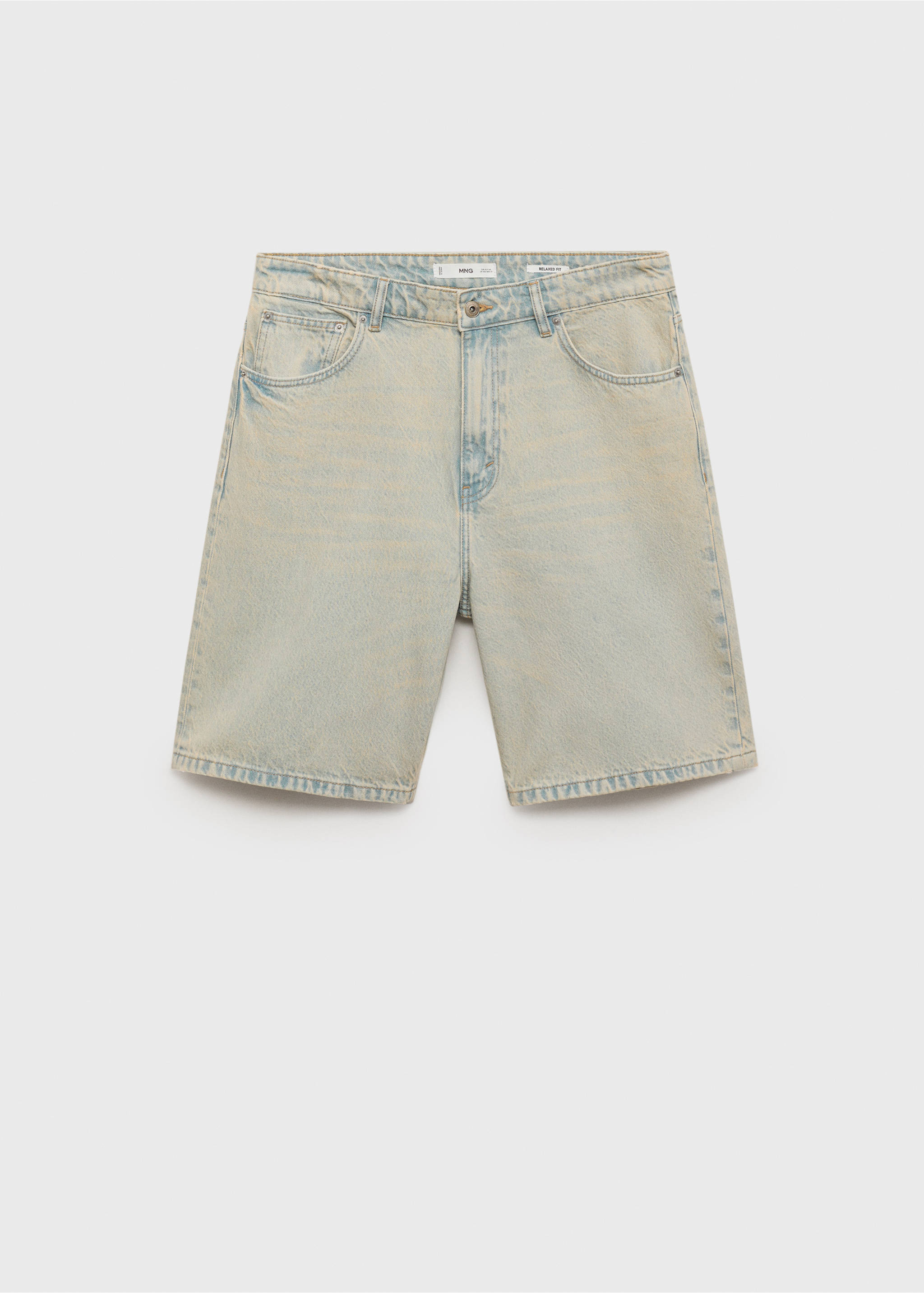 Bermuda en jean relaxed-fit - Article sans modèle, Bleu clair vintage. Ref: 17042900-00.